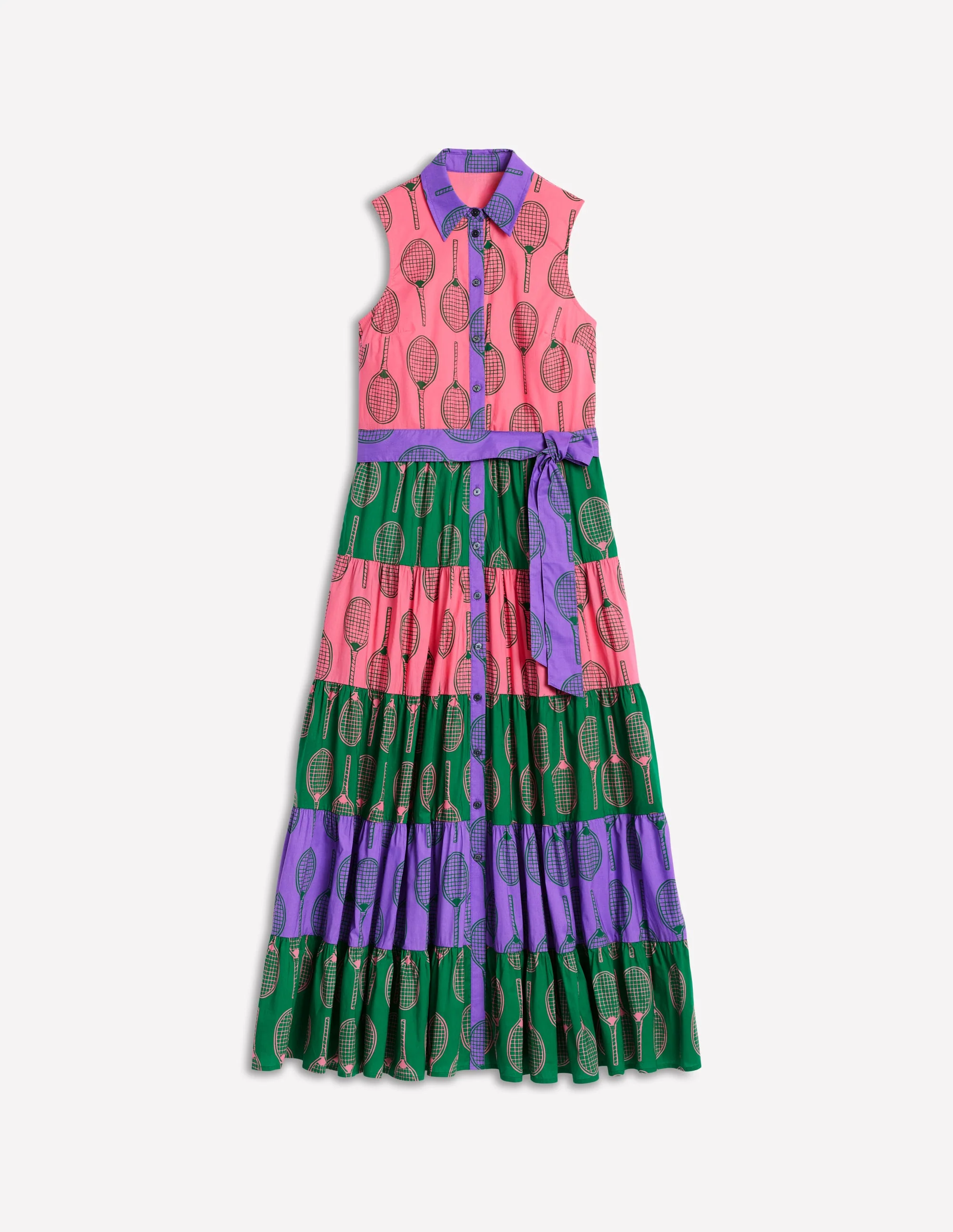 Multi Tiered Shirt Dress-Multi, Tennis - Image 5