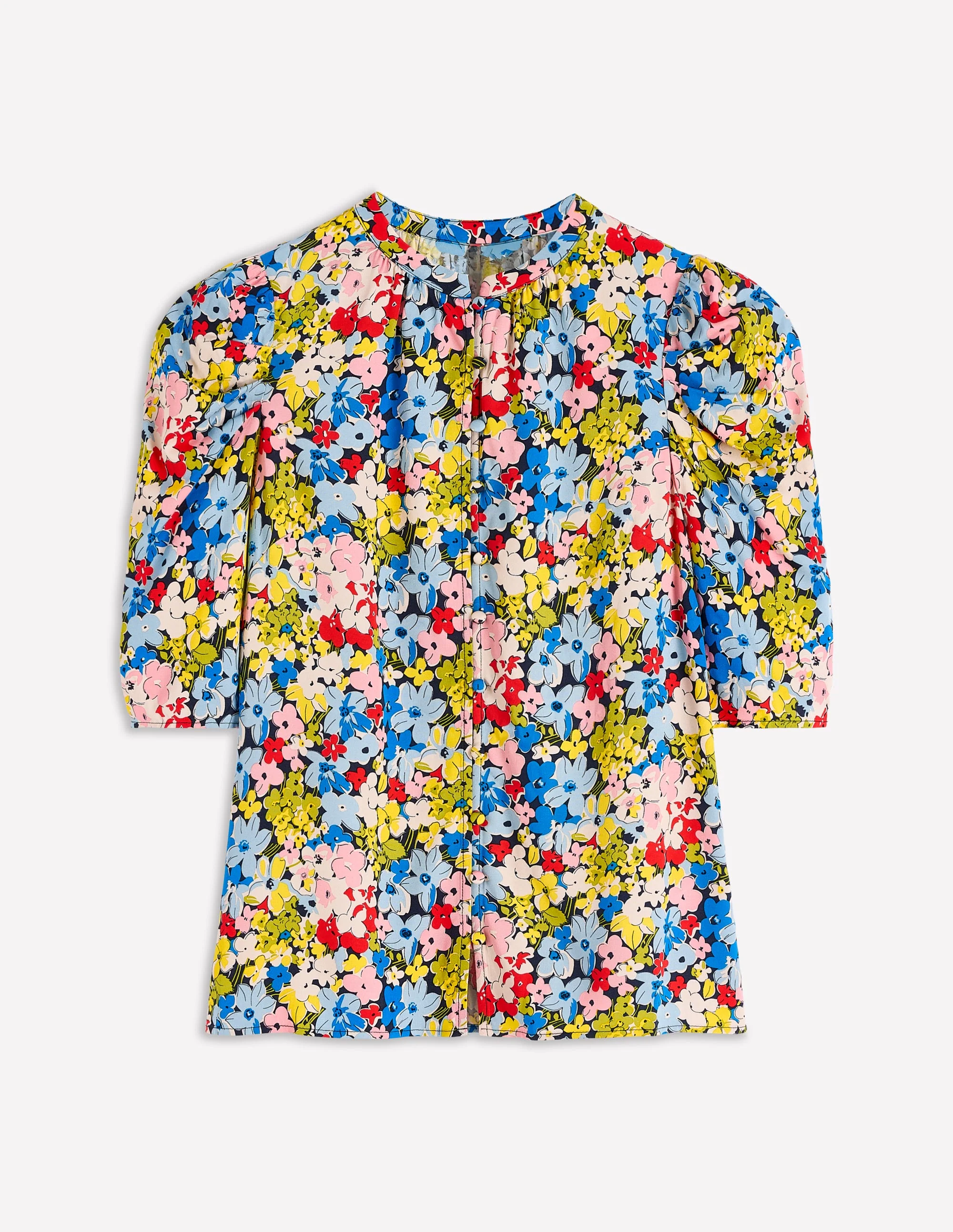 Mutton Sleeve Smart Top-Multi, Flowerbed Cluster - Image 5