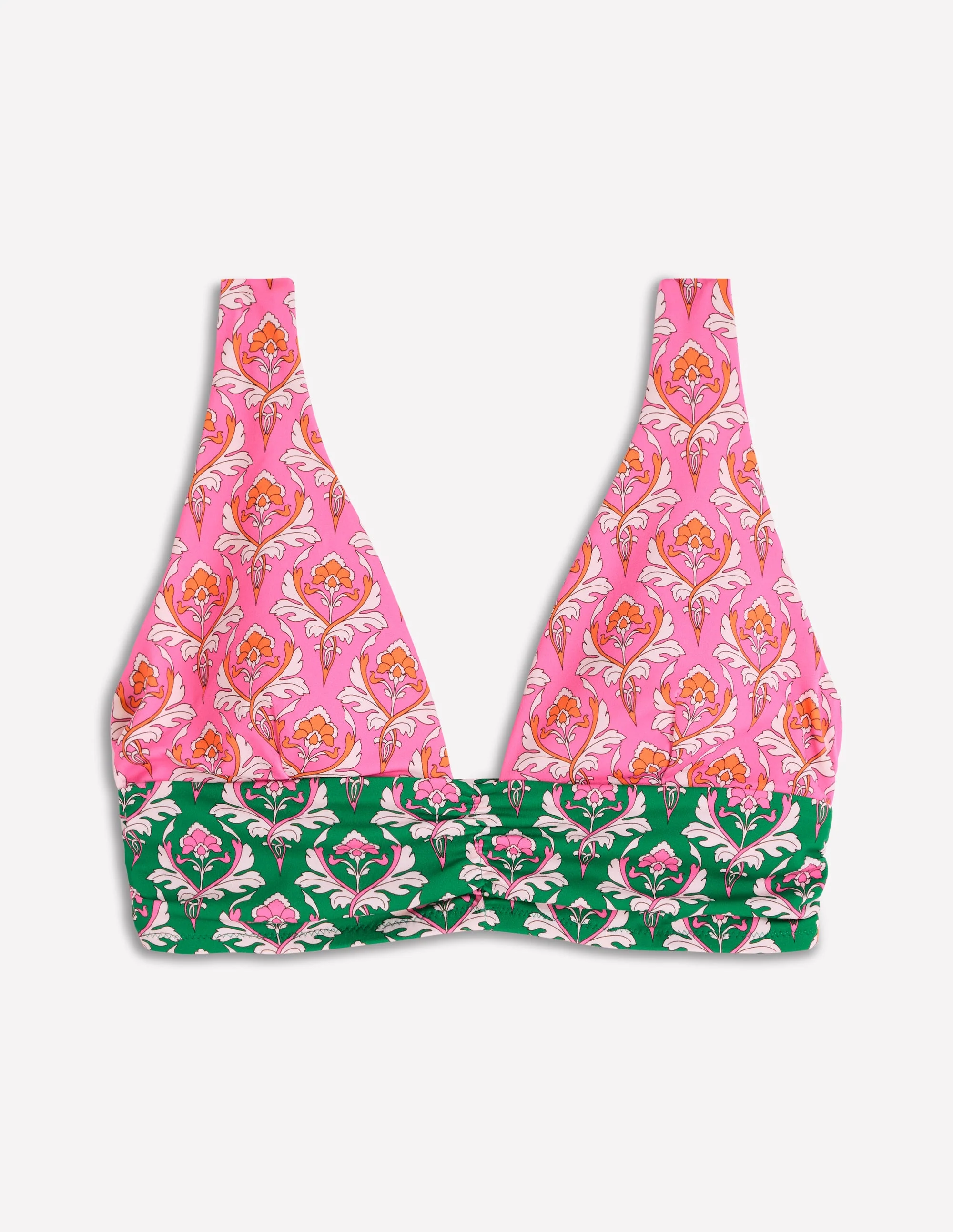 Mykonos Deep V Bikini Top-Multi, Ornamental Stamp - Image 5