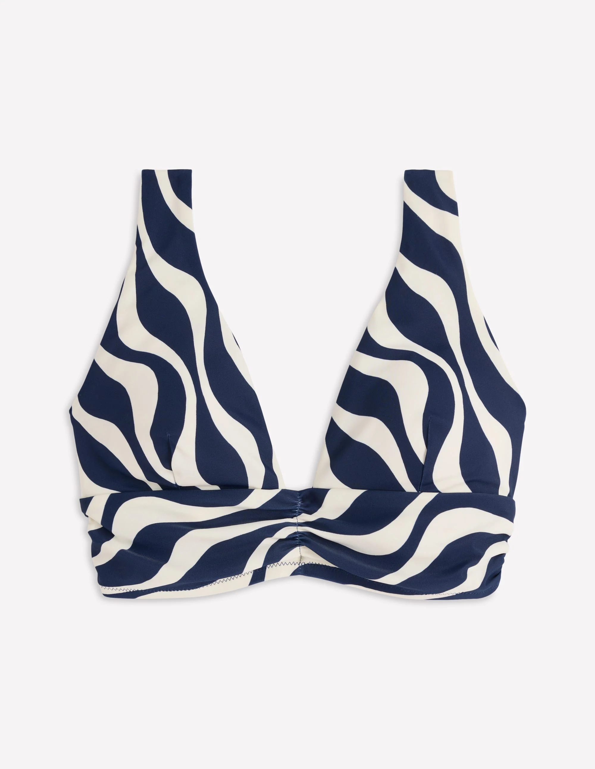 Mykonos Deep V Bikini Top-Navy, Rhythmic wave - Image 7
