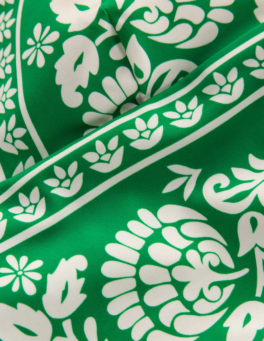 Mykonos Deep V Swimsuit-Green, Ornate Floret - Image 6
