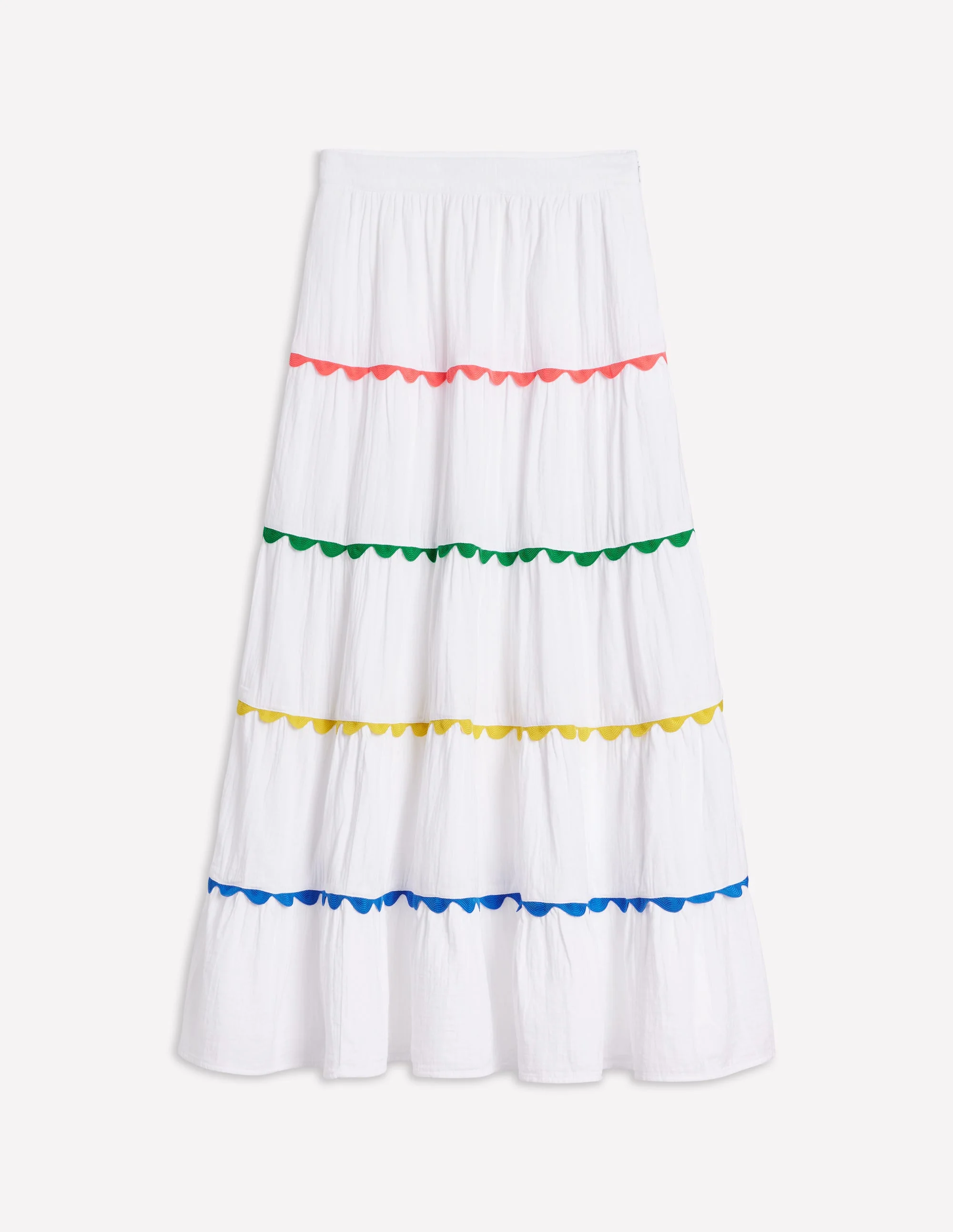 Nadia Double Cloth Maxi Skirt-White - Image 5