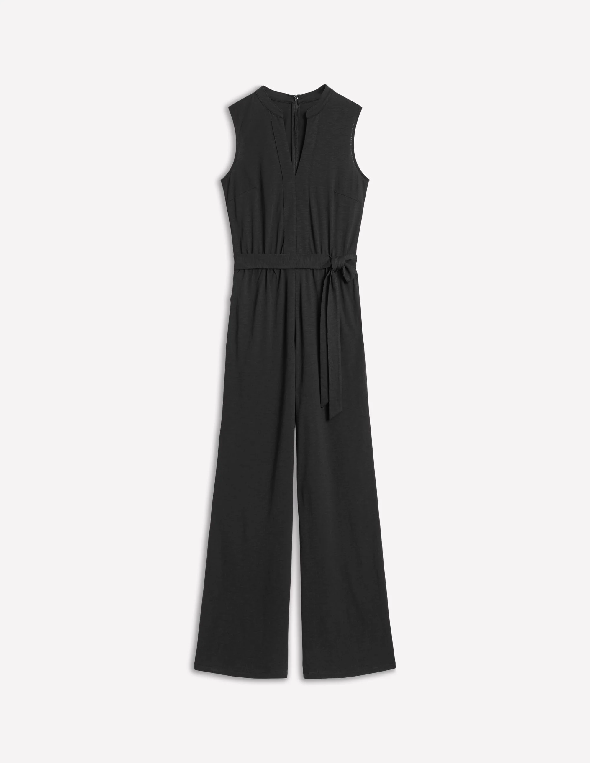 Naomi Notch Jersey Jumpsuit-Black - Image 6