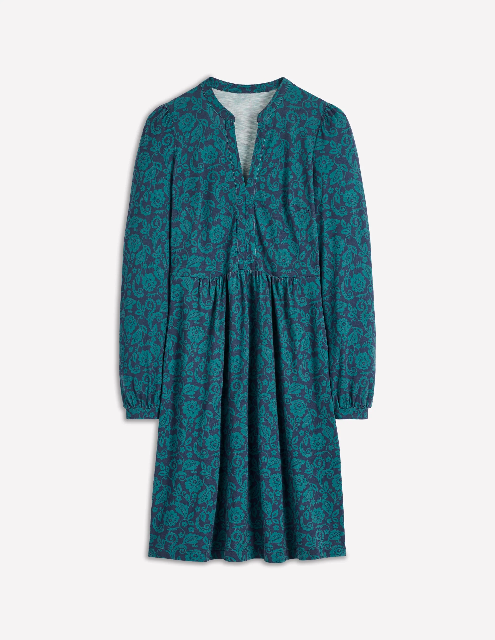 Naomi Relaxed Jersey Dress-Midnight Ocean, Ornate Flora - Image 5