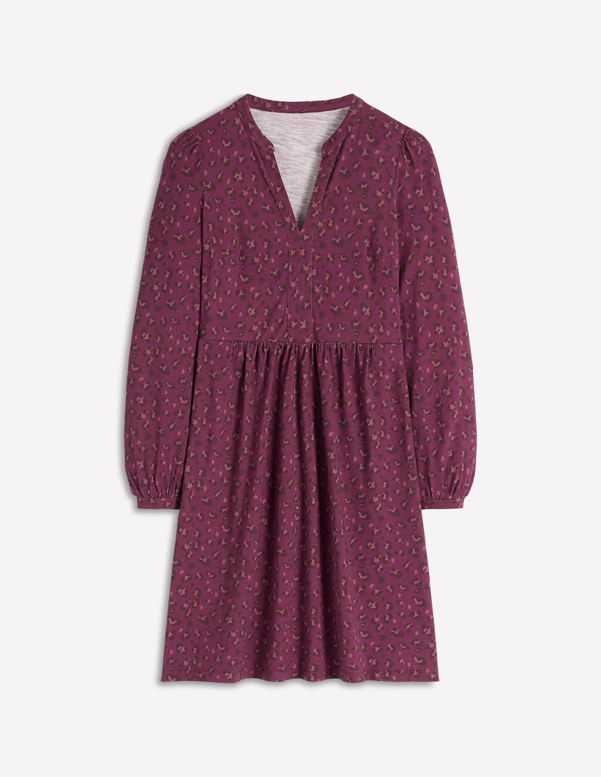 Naomi Relaxed Jersey Dress-Prune, Leopard Spots - Image 5