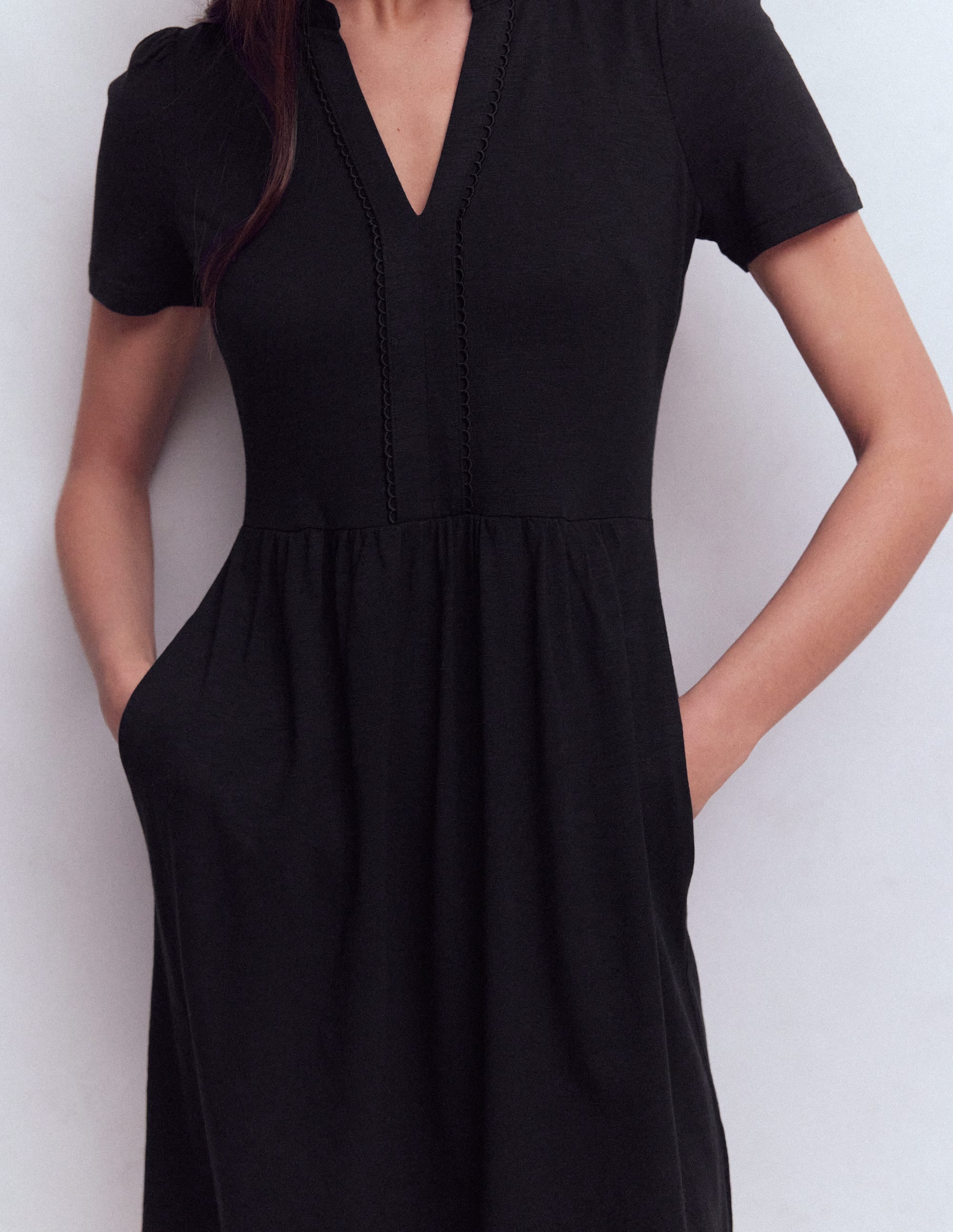 Naomi Short Jersey Dress-Black - Image 2