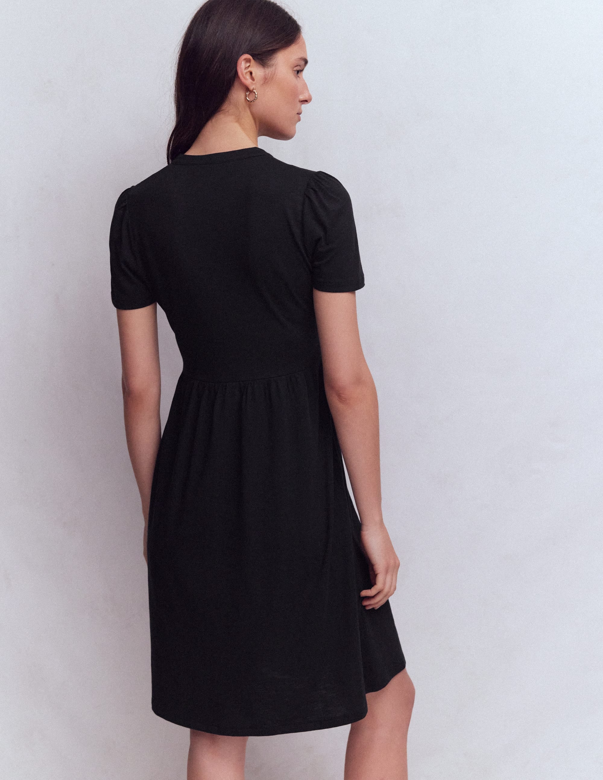 Naomi Short Jersey Dress-Black - Image 3