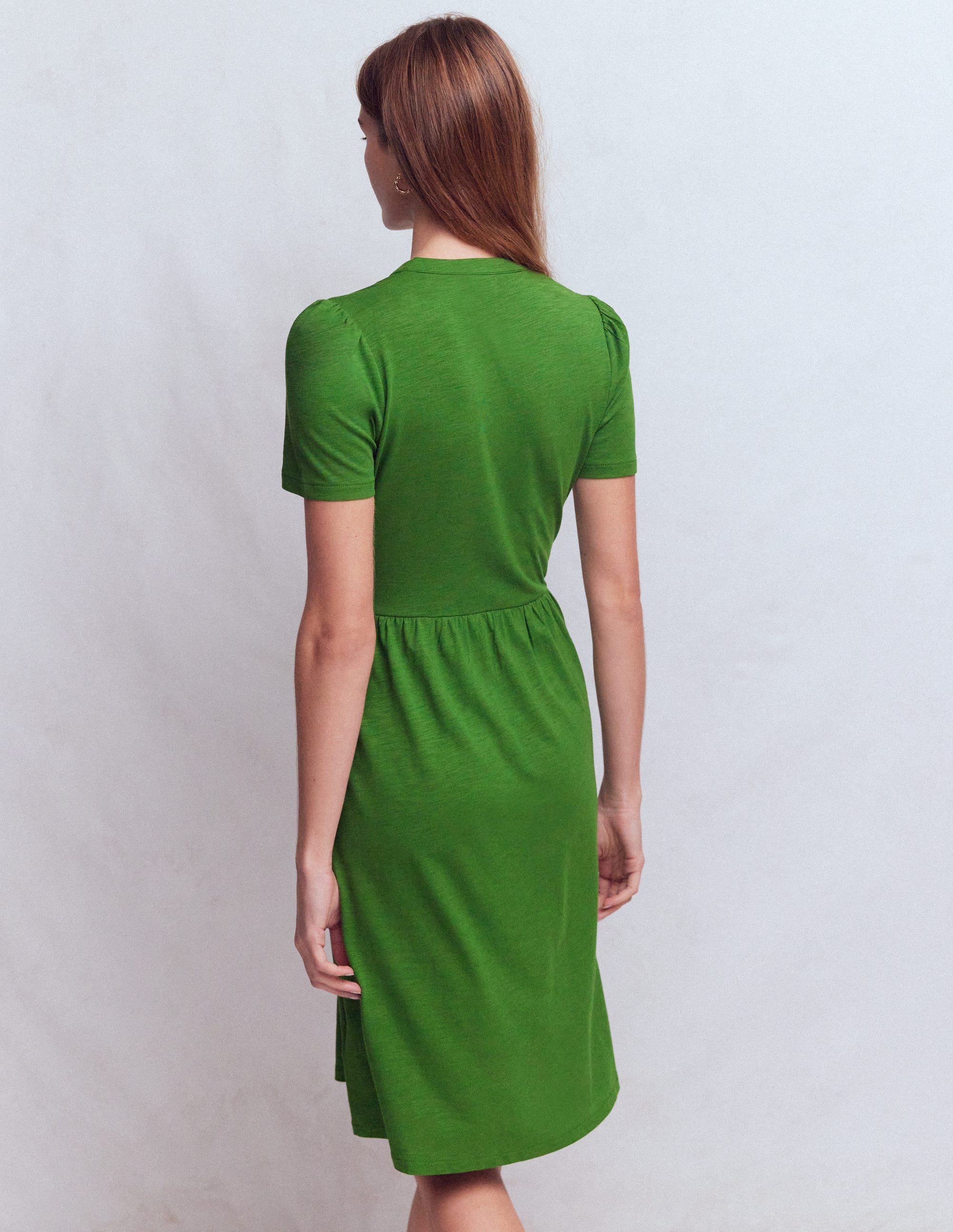 Naomi Short Jersey Dress-Promenade Green - Image 4