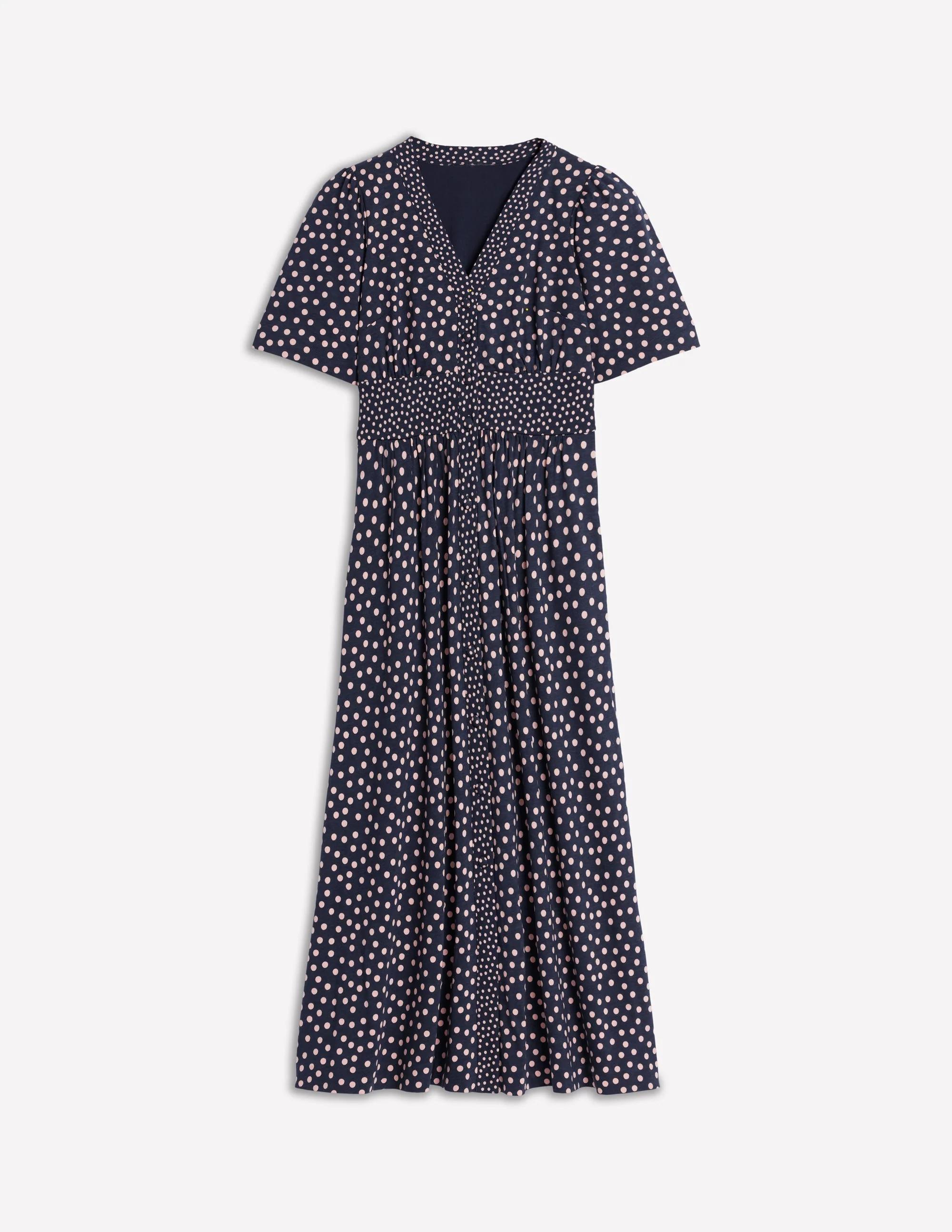 Natalia Jersey Tea Dress-French Navy, Ballet Slipper - Image 6