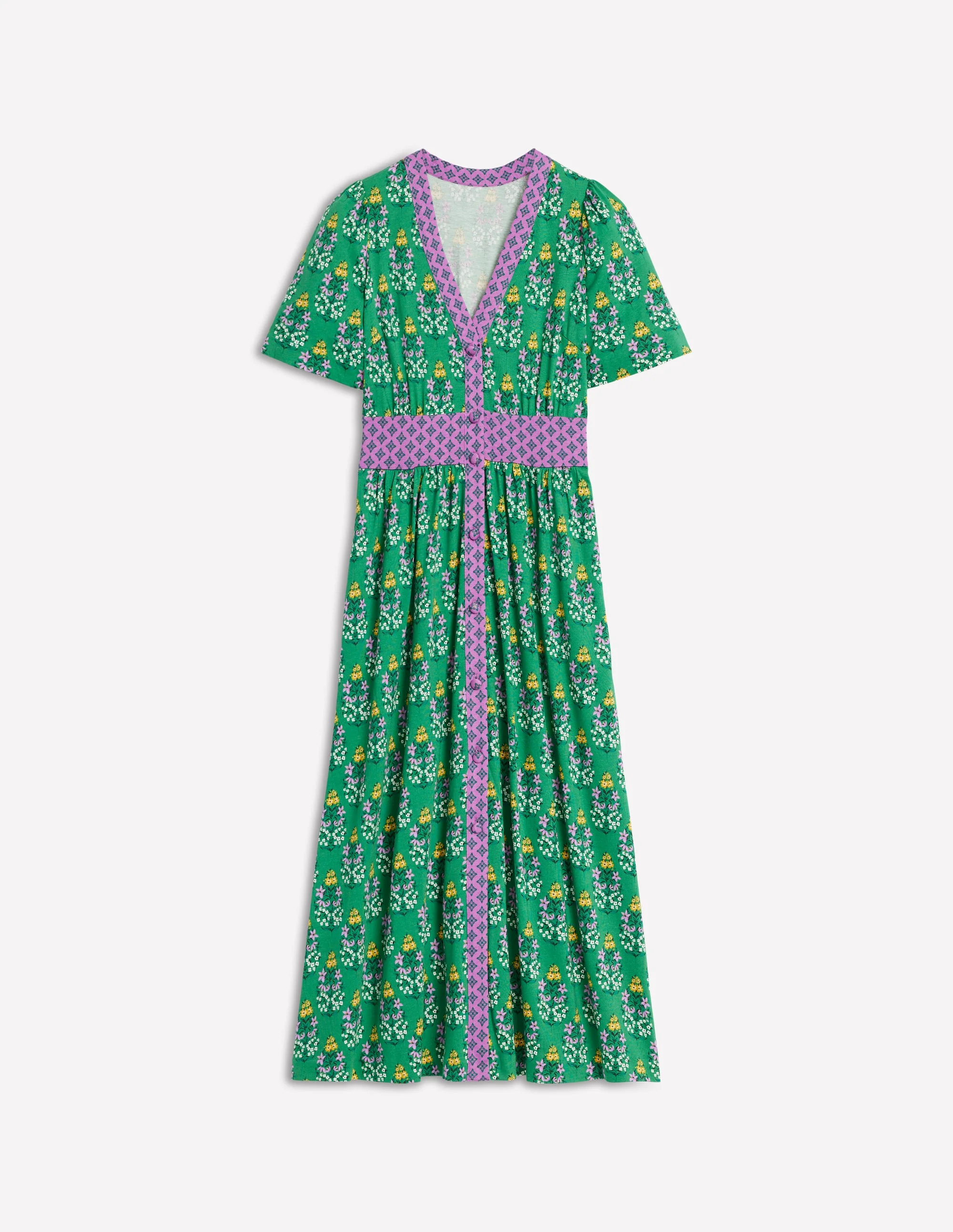 Natalia Jersey Tea Dress-Rich Emerald, Wildflower - Image 8