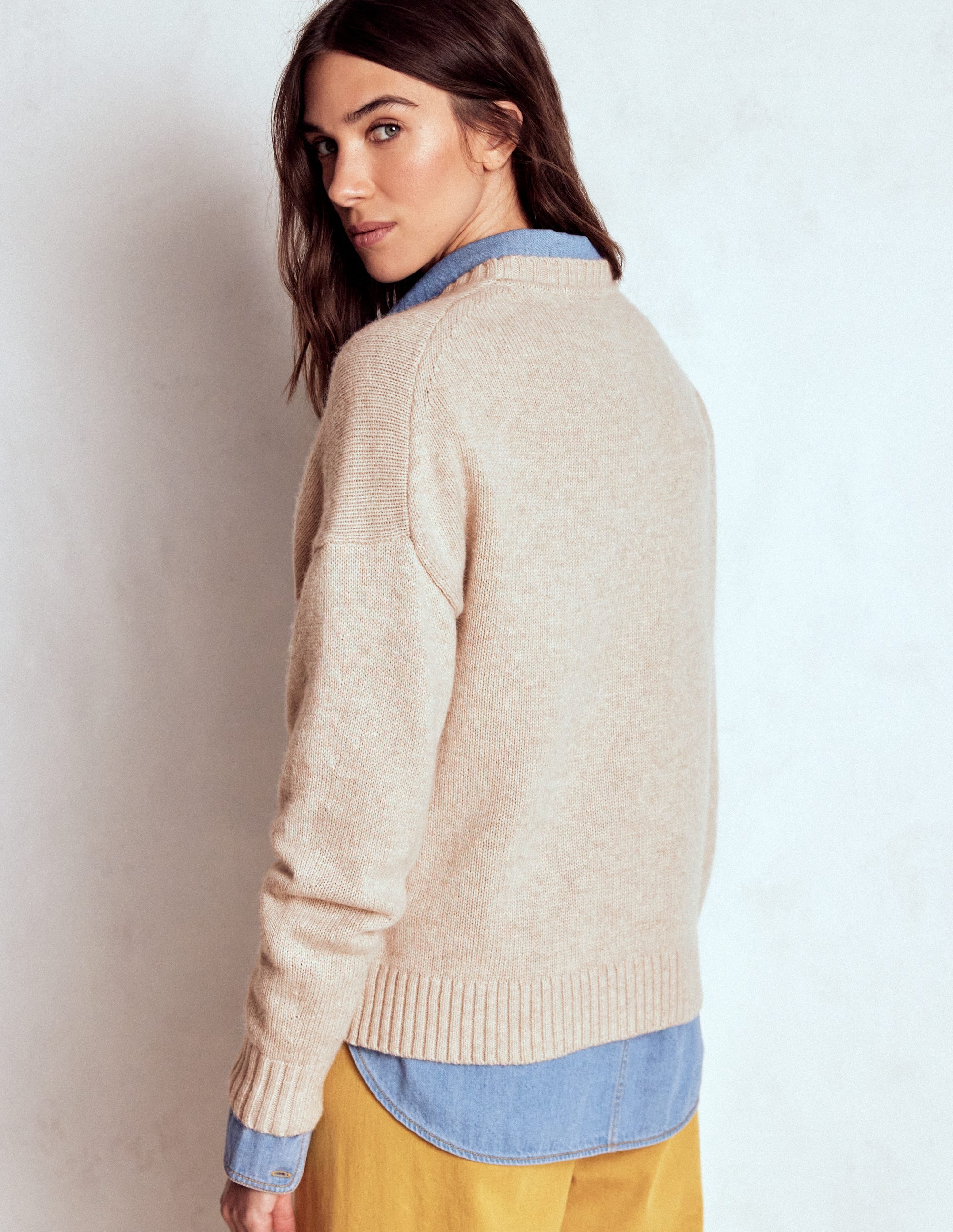 Natalie Embroidered Jumper-Oatmeal Melange, Daschund - Image 3