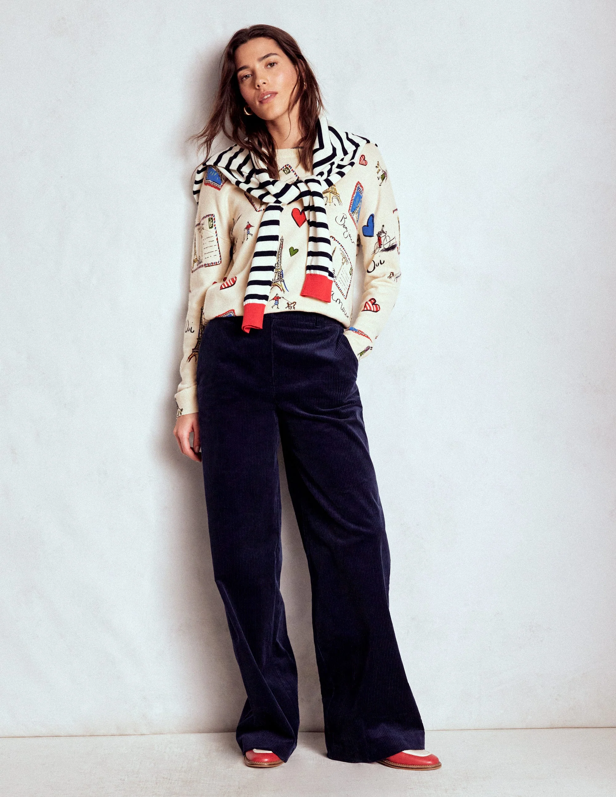 Natasha Novelty Jumper-Ivory, Postcard from Paris - Image 4