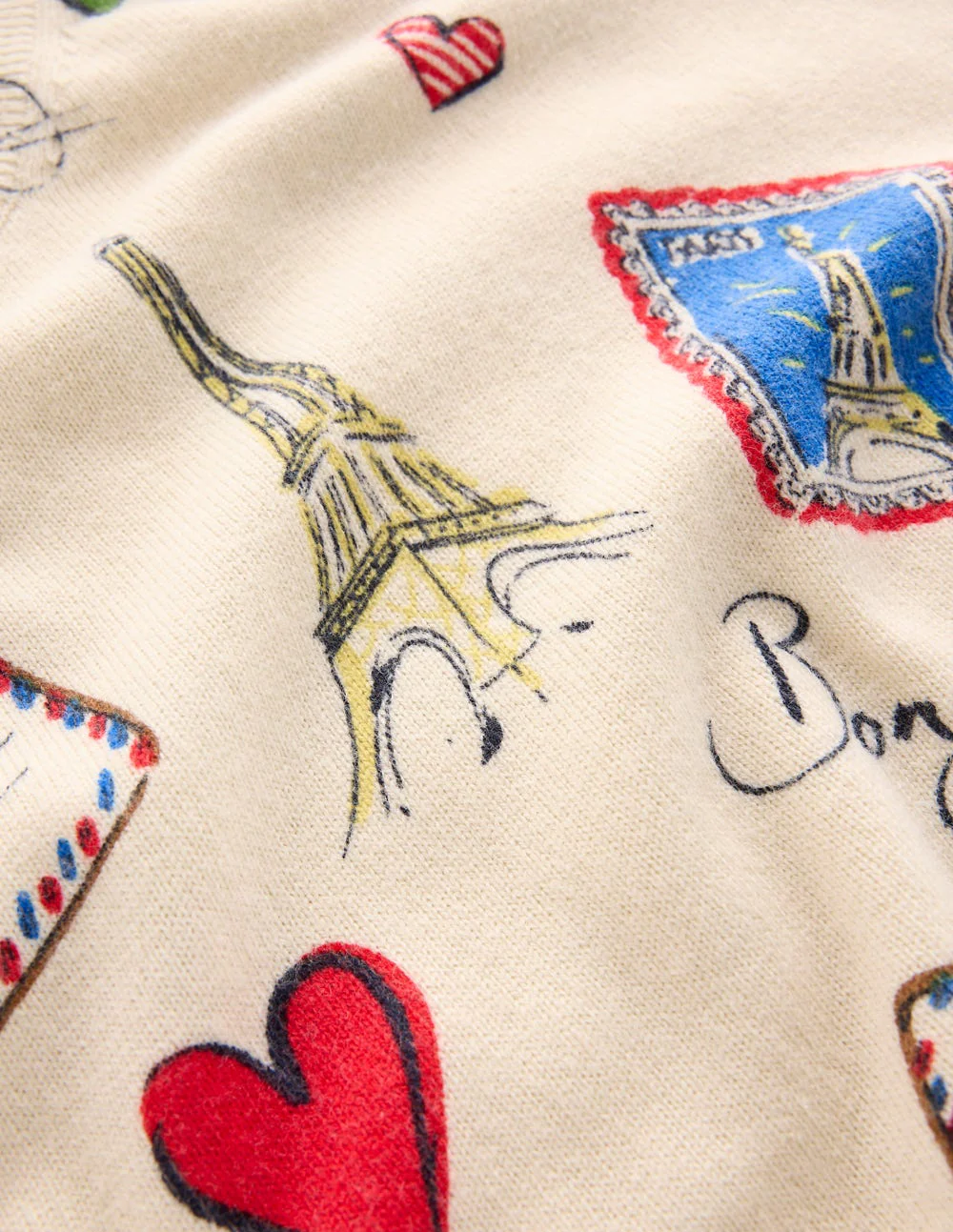 Natasha Novelty Jumper-Ivory, Postcard from Paris - Image 6