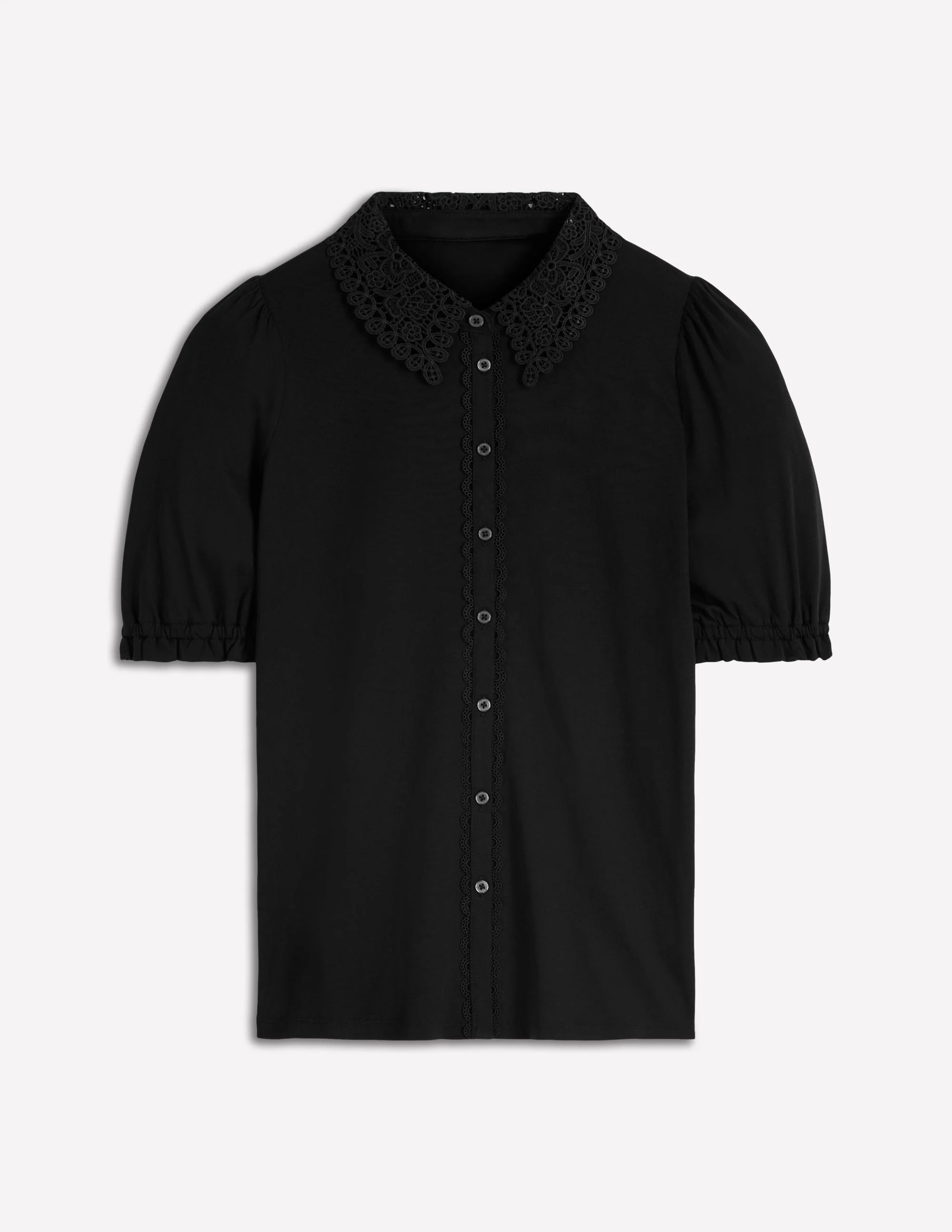 Nessa Broderie Collar Blouse-Black - Image 4