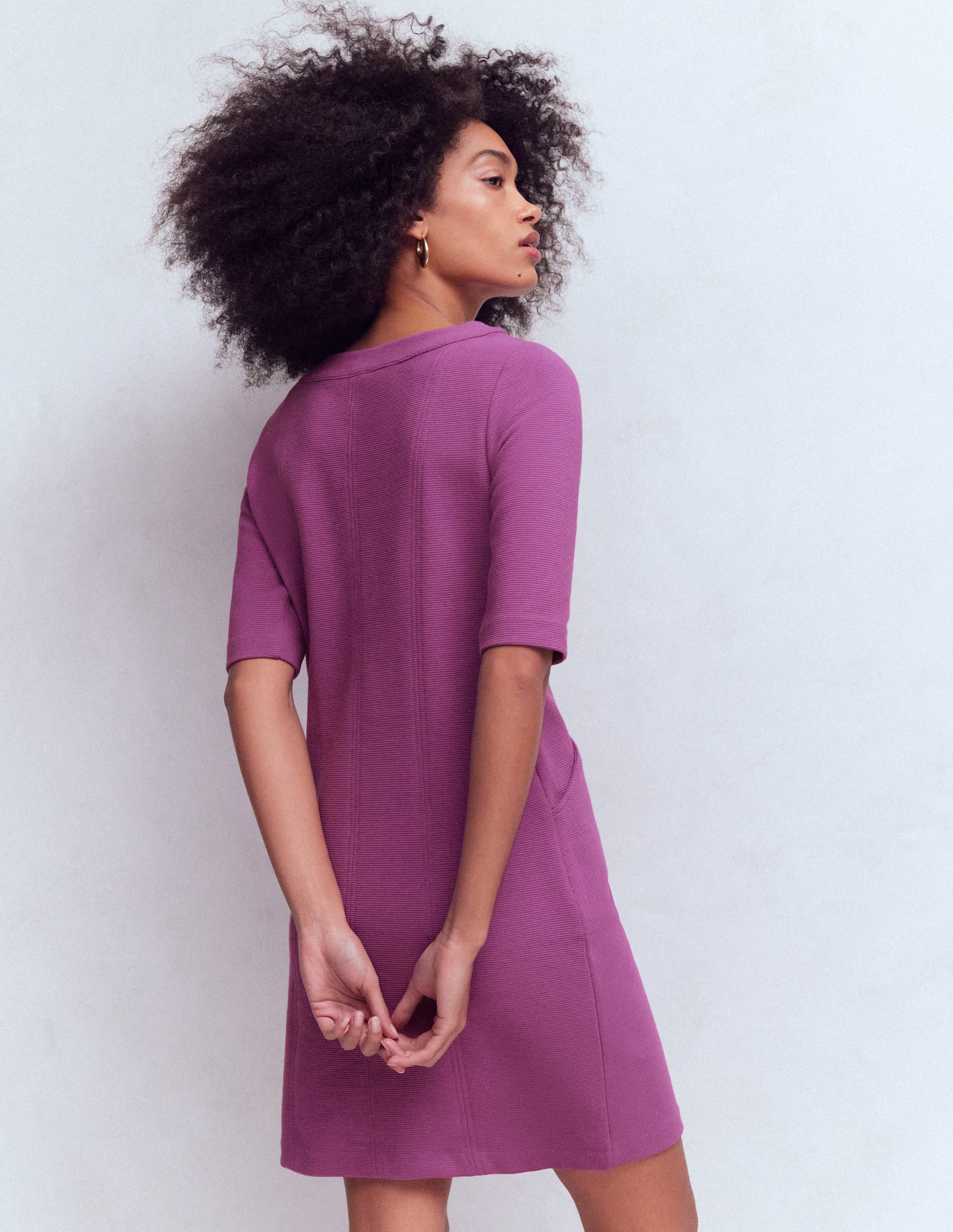 Nessa Ottoman Shift Dress-Damson - Image 3