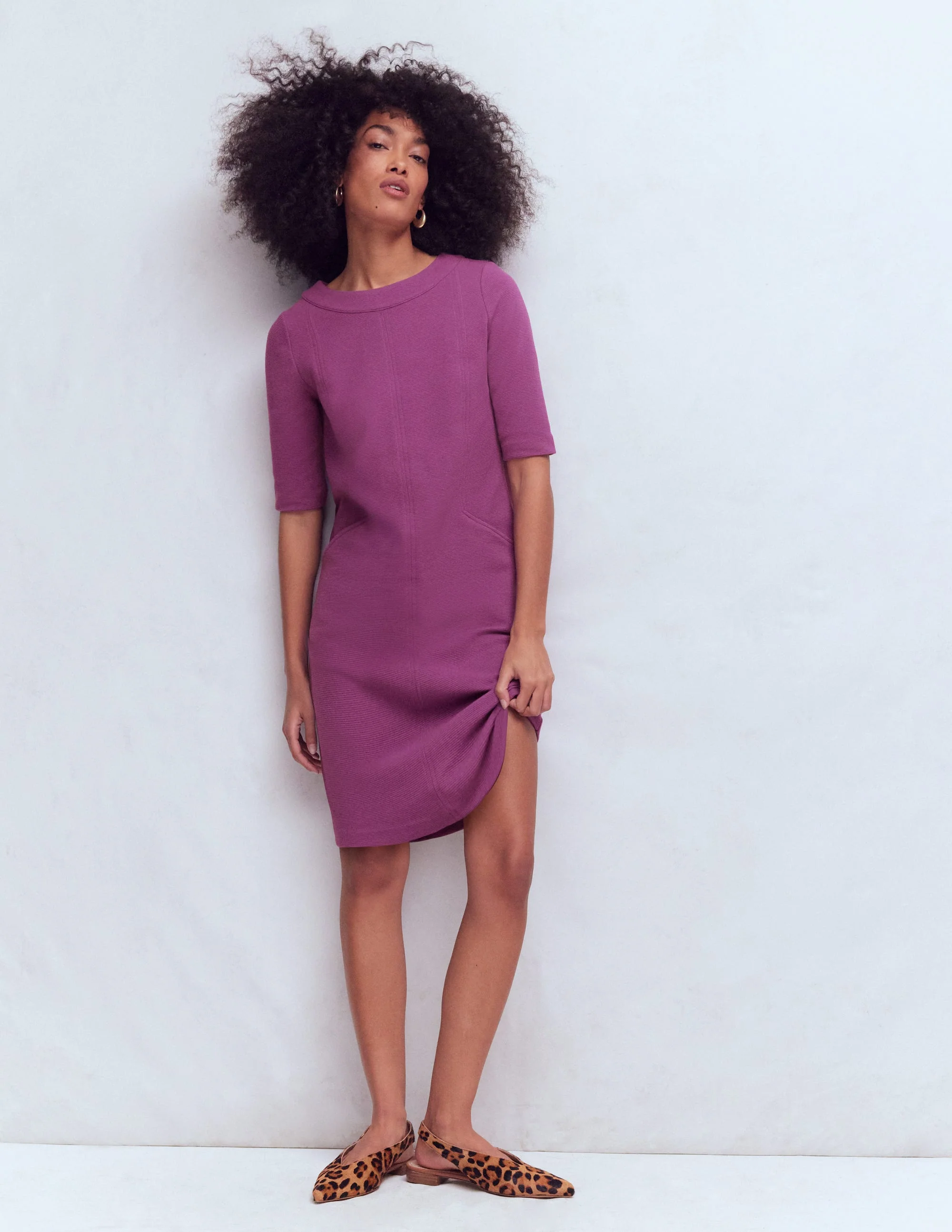 Nessa Ottoman Shift Dress-Damson - Image 4