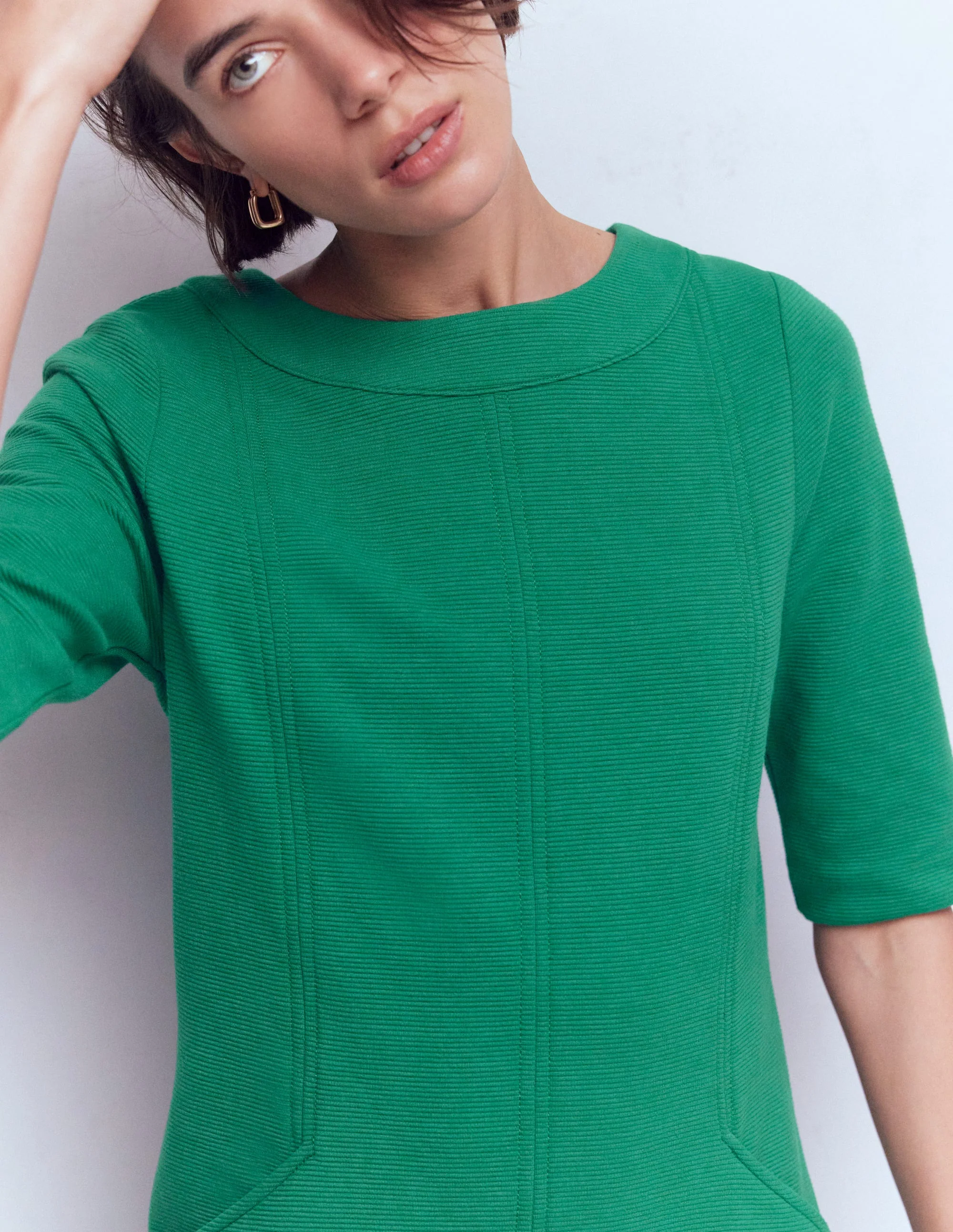 Nessa Ottoman Shift Dress-Jewel Green - Image 2