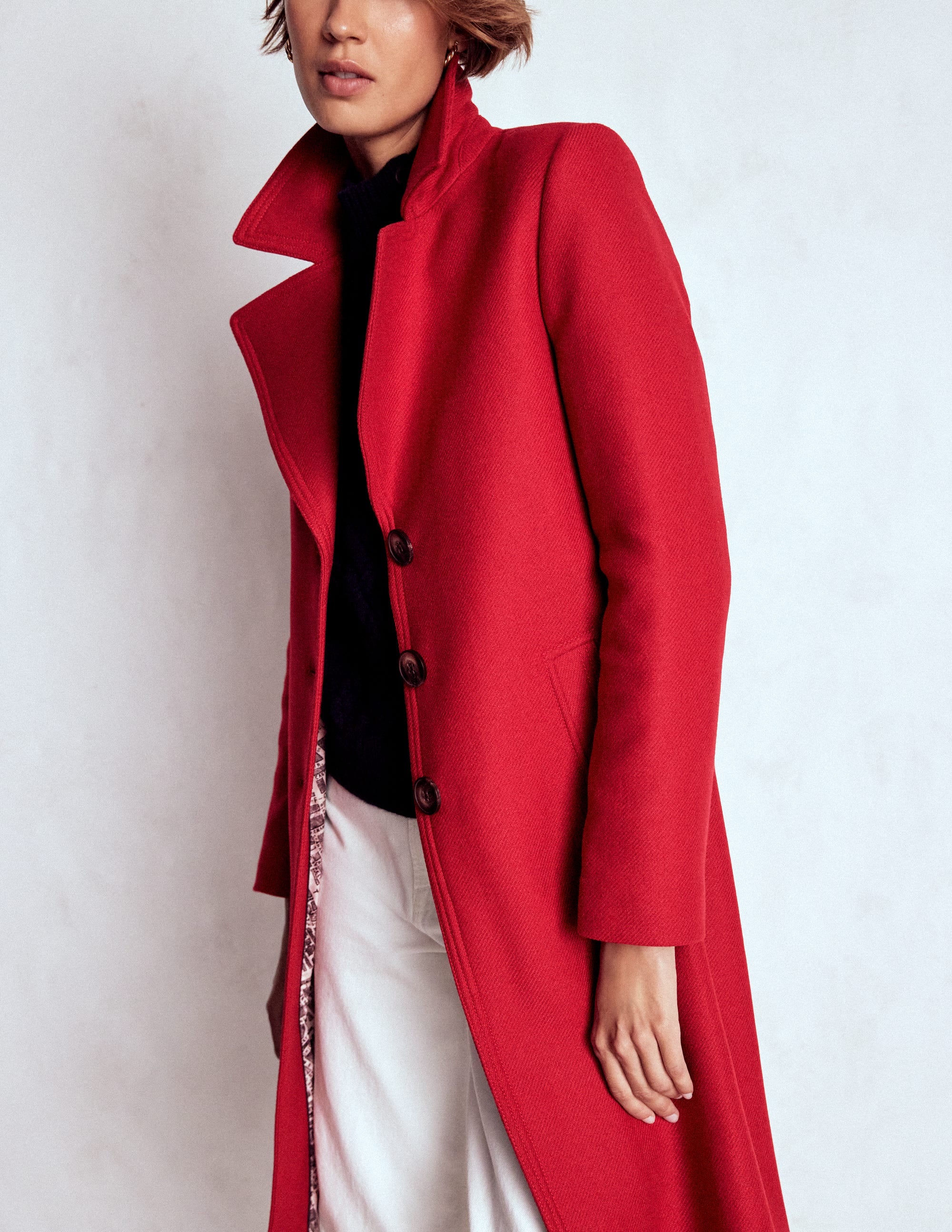 Newport Wool Coat-Cranberry Red - Image 5