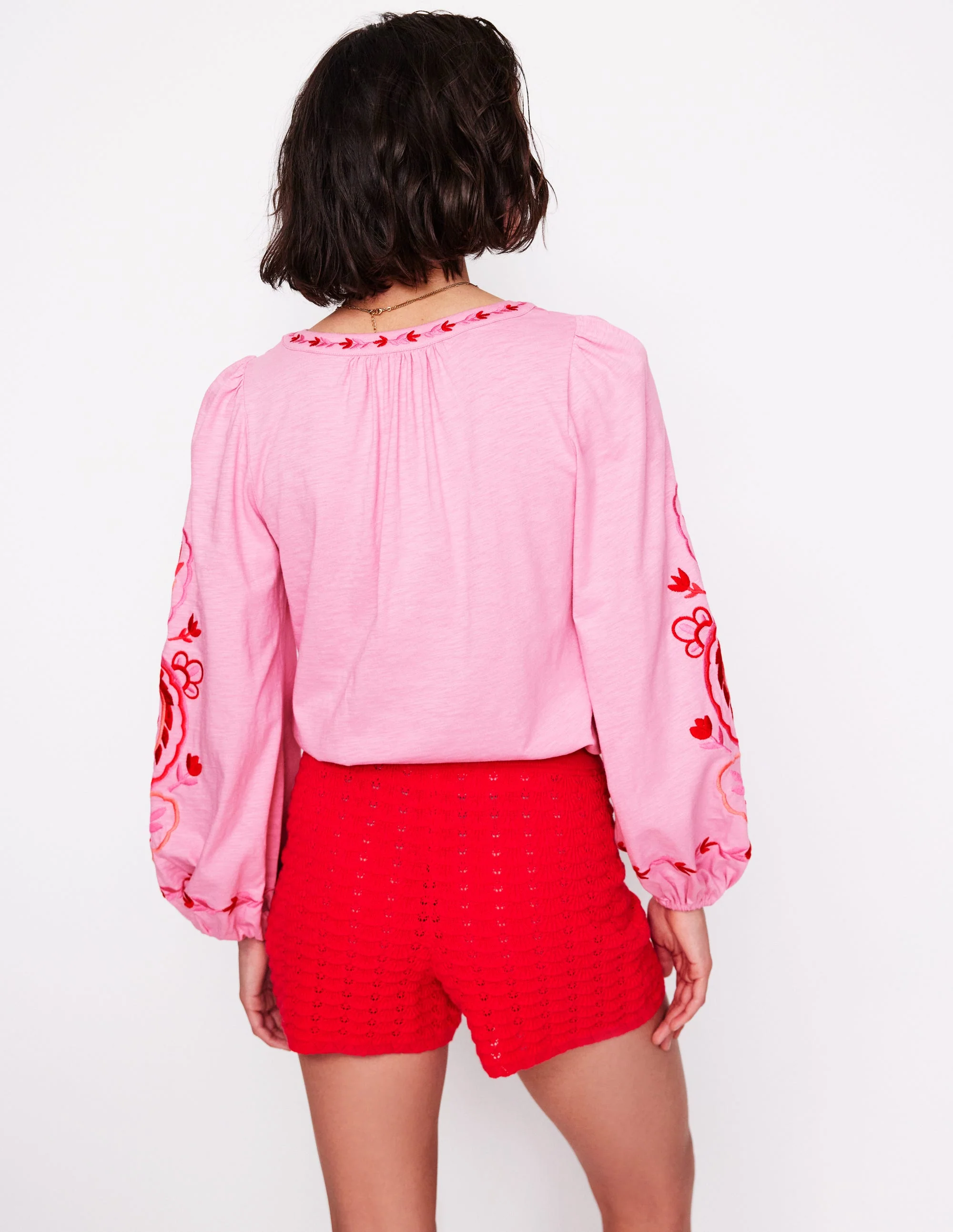 Nia Embroidered Top-Formica Pink - Image 3