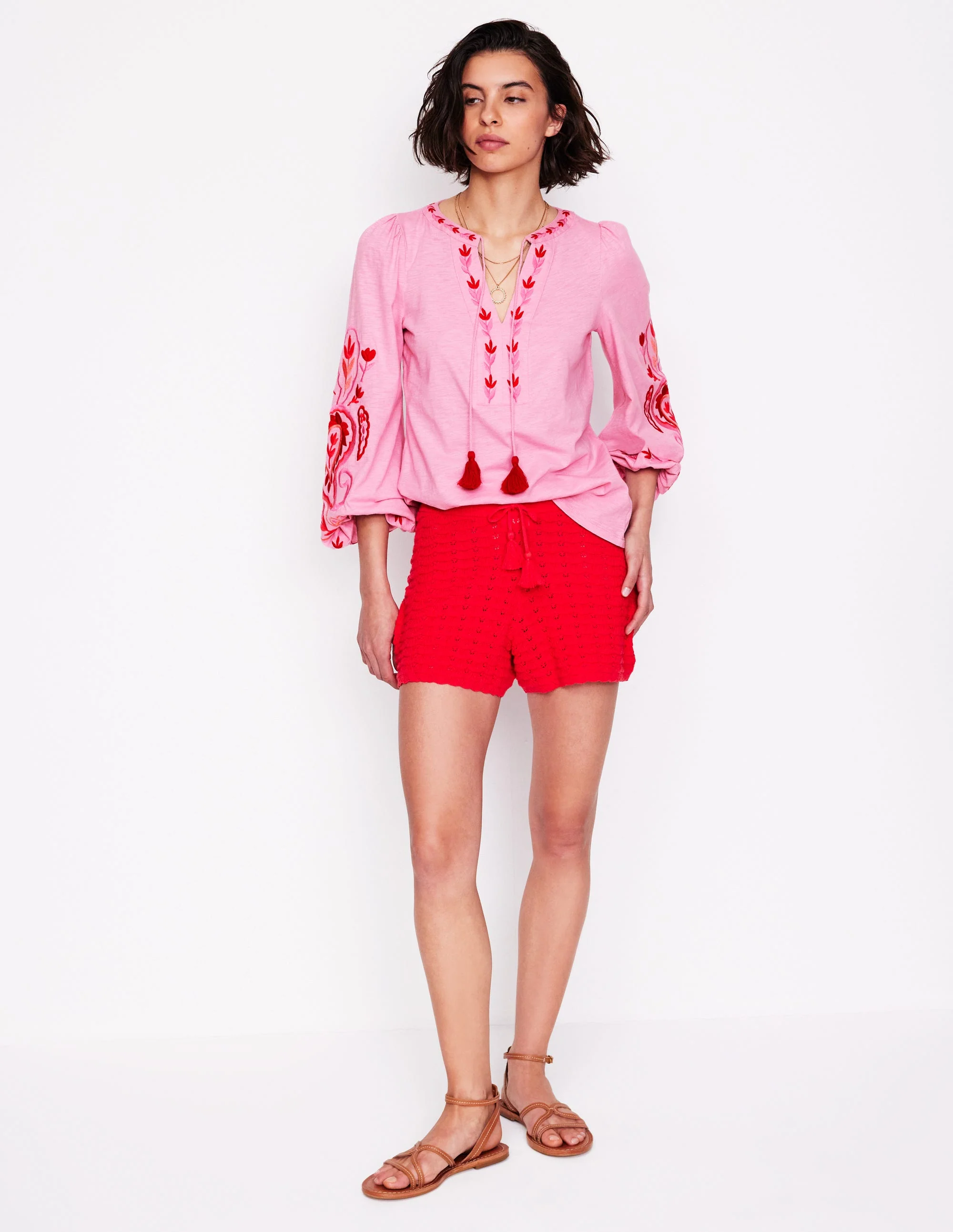 Nia Embroidered Top-Formica Pink - Image 4