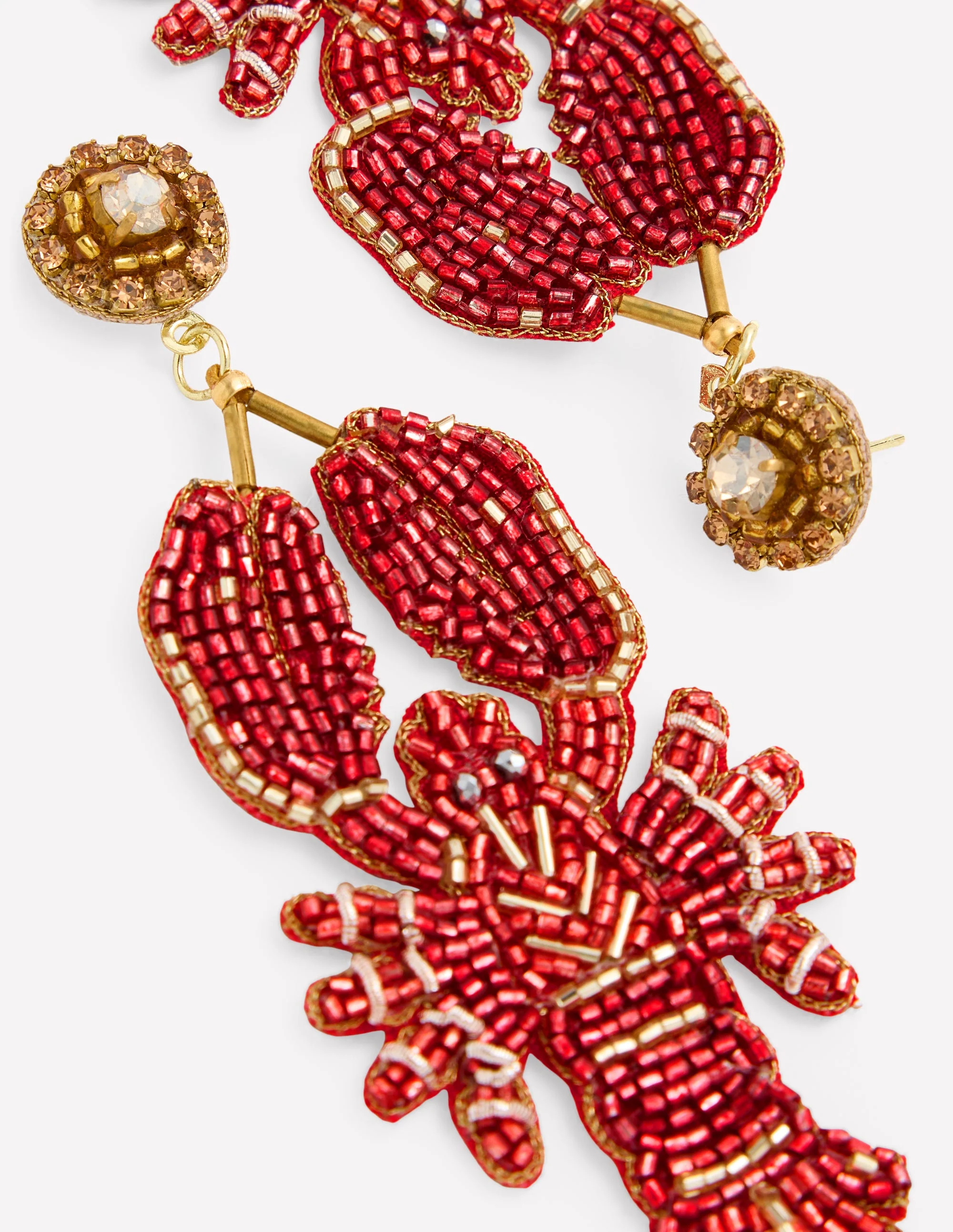 Novelty Beaded Earrings-Lobster - Image 3