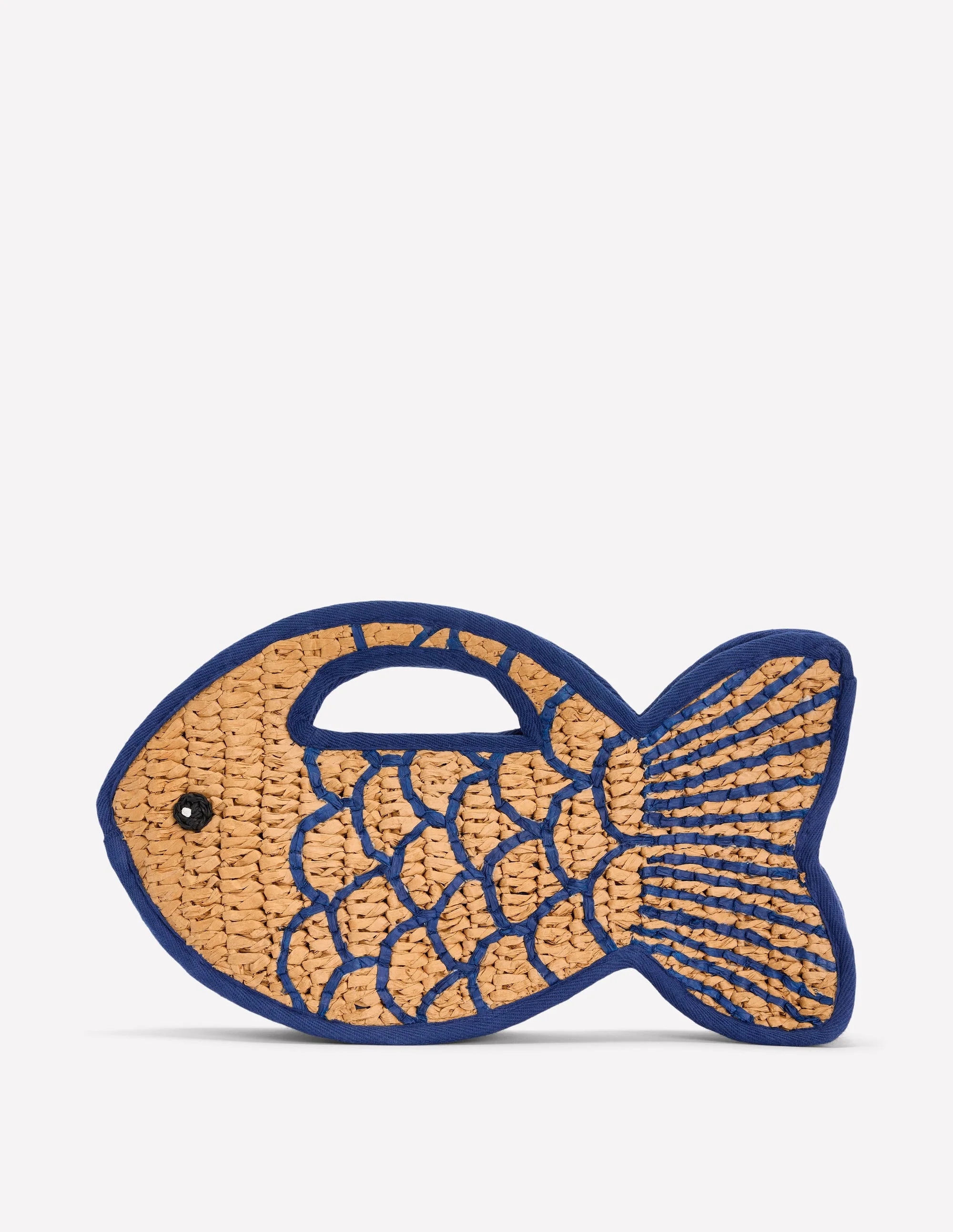 Novelty Fish Clutch-Natural/Bright Blue - Image 2