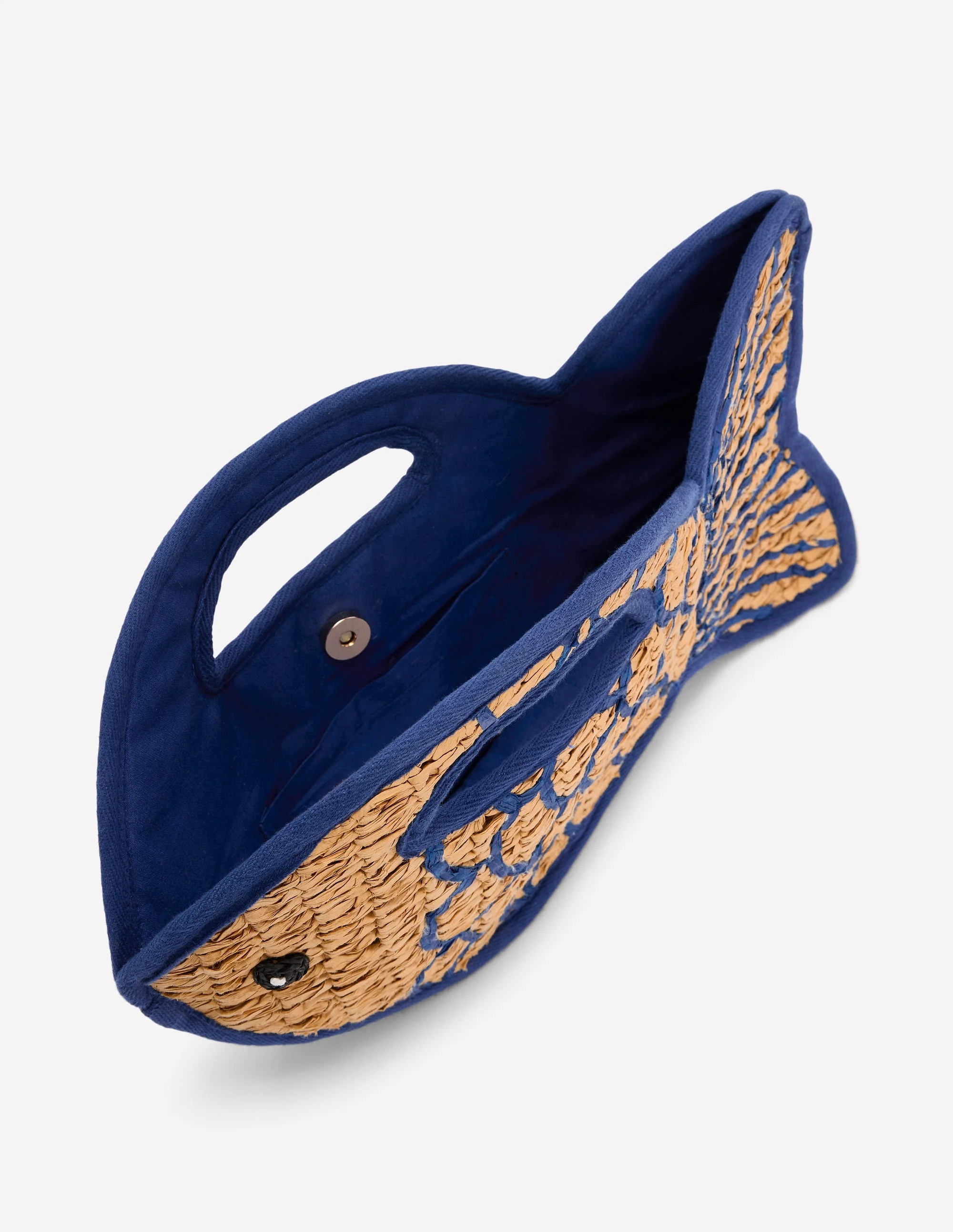 Novelty Fish Clutch-Natural/Bright Blue - Image 5