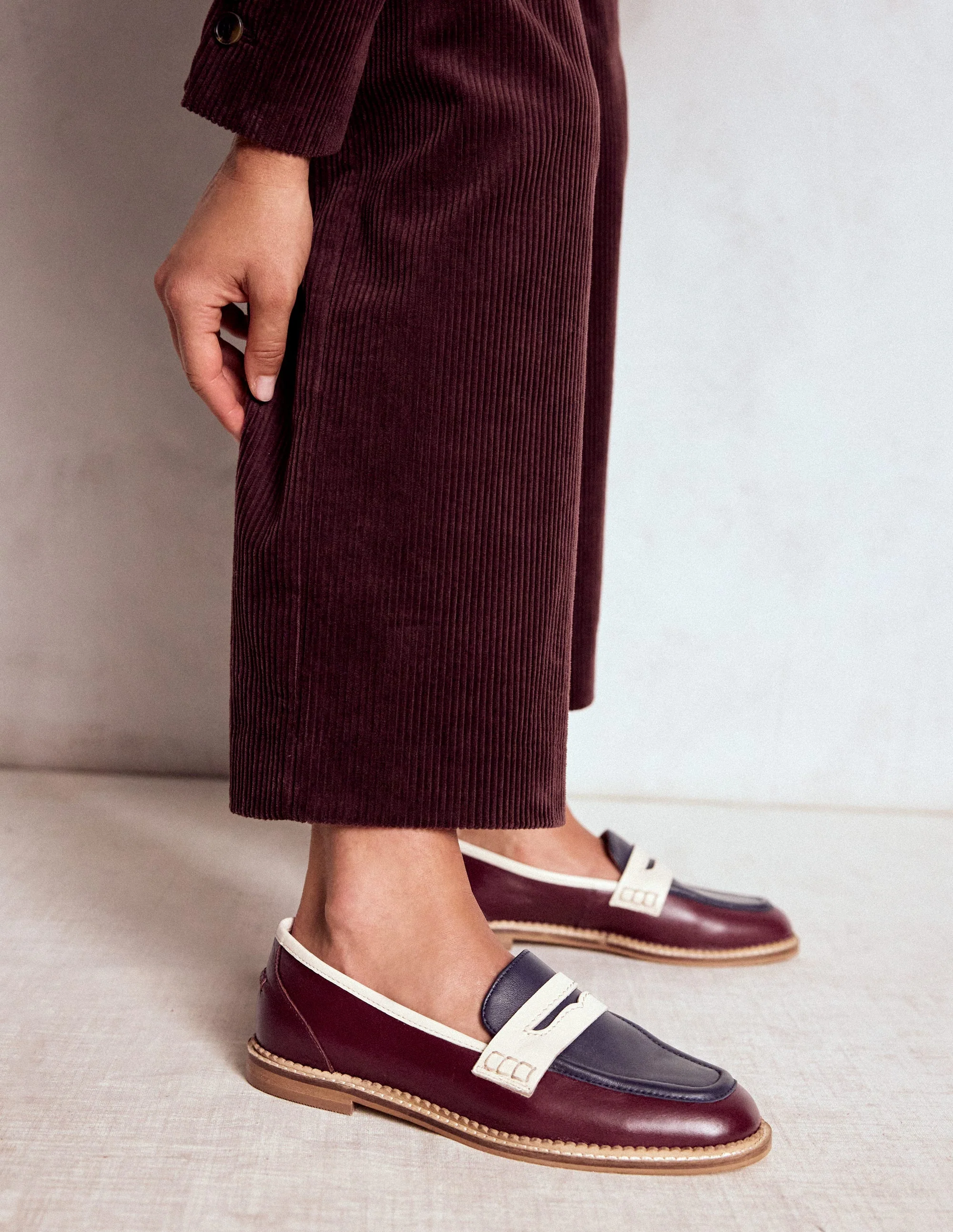 Nya Penny Loafers-Oxblood/Navy - Image 2