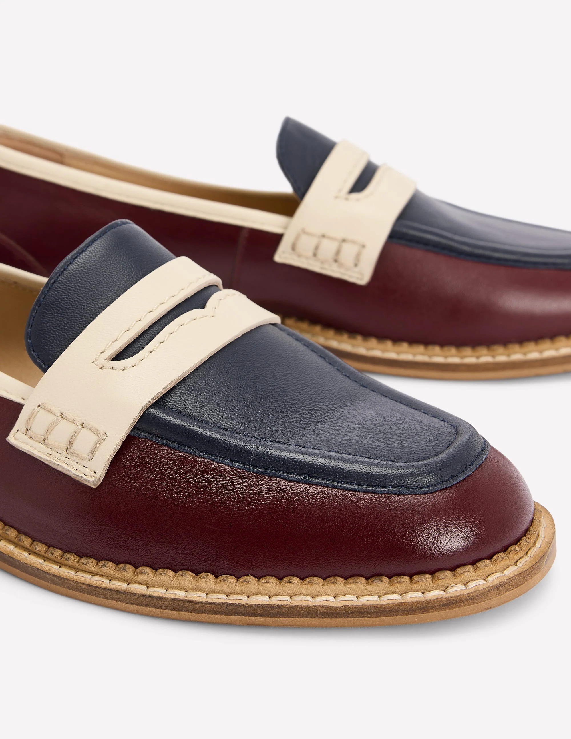 Nya Penny Loafers-Oxblood/Navy - Image 4