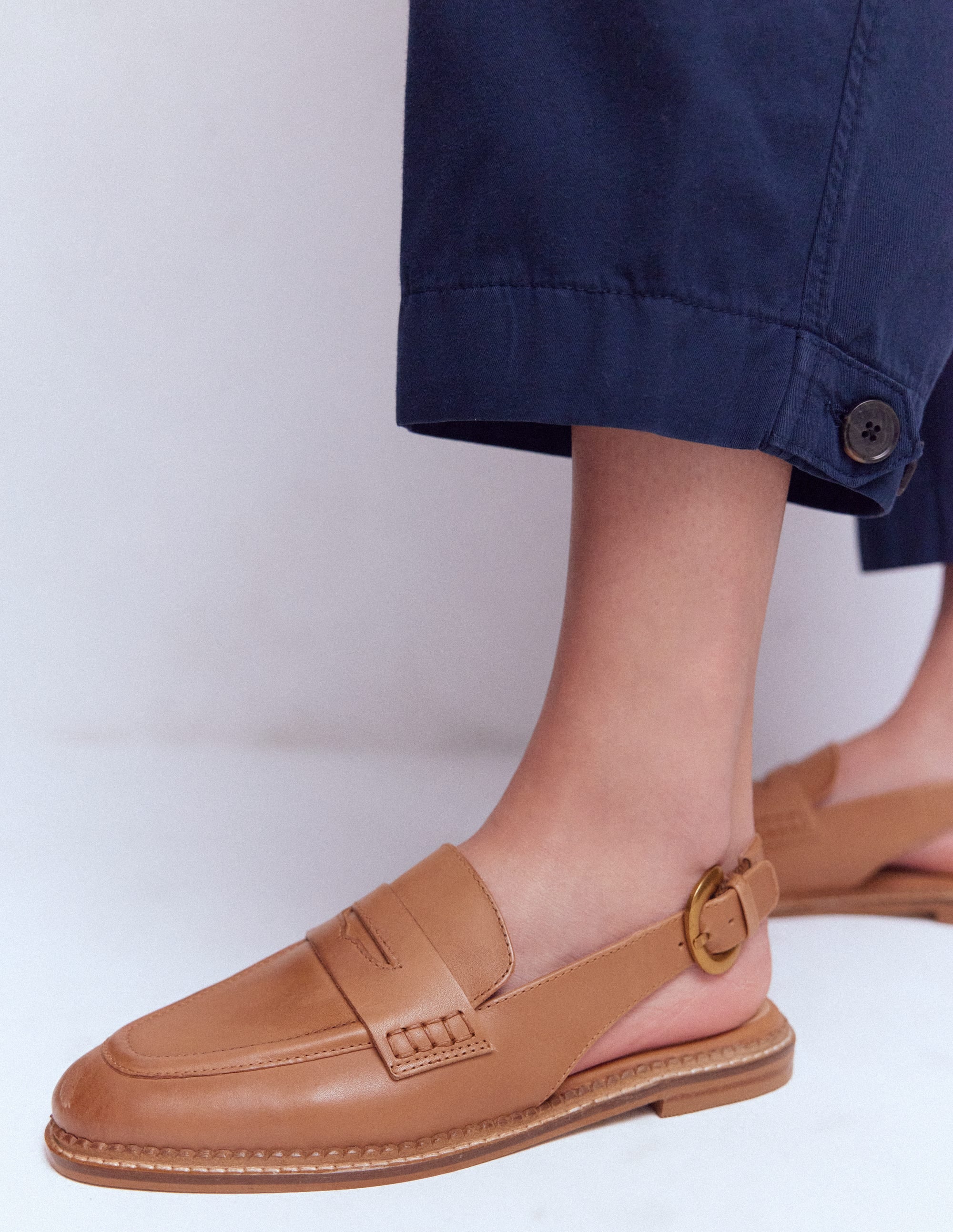 Nya Slingback Penny Loafers-Tan - Image 2