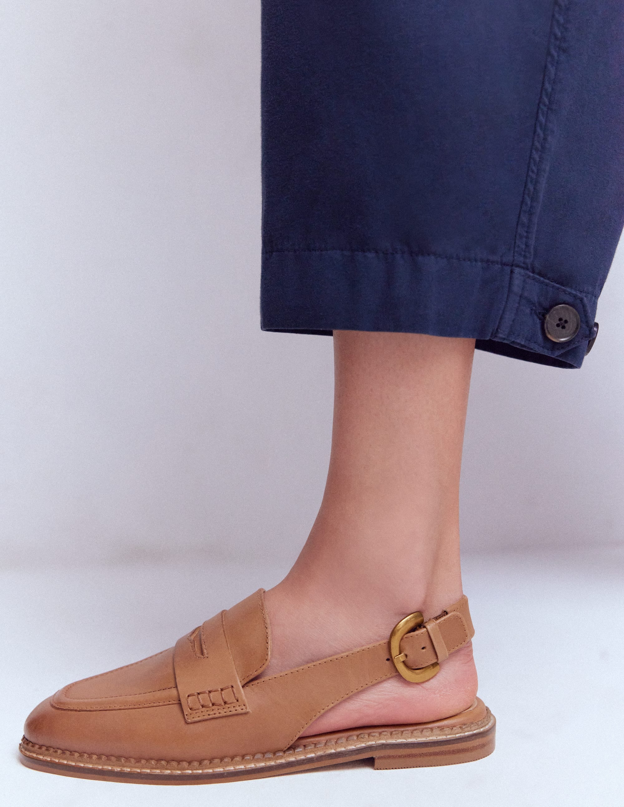 Nya Slingback Penny Loafers-Tan - Image 3