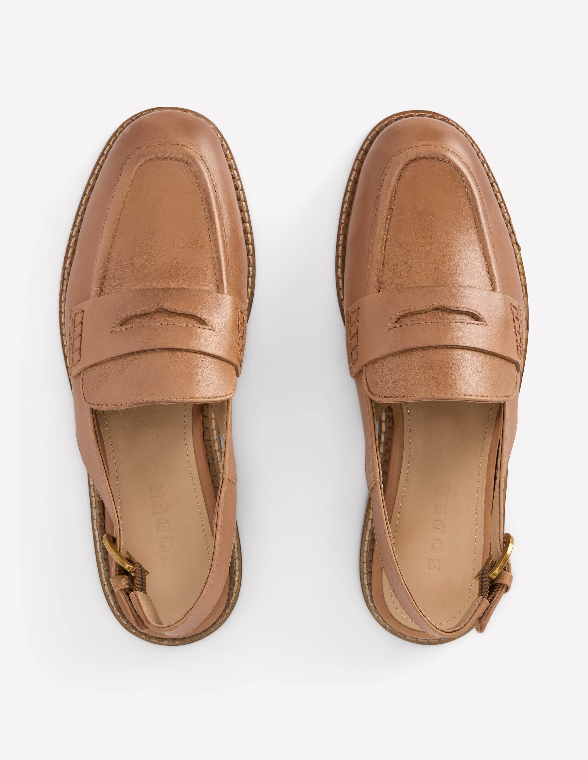 Nya Slingback Penny Loafers-Tan - Image 8