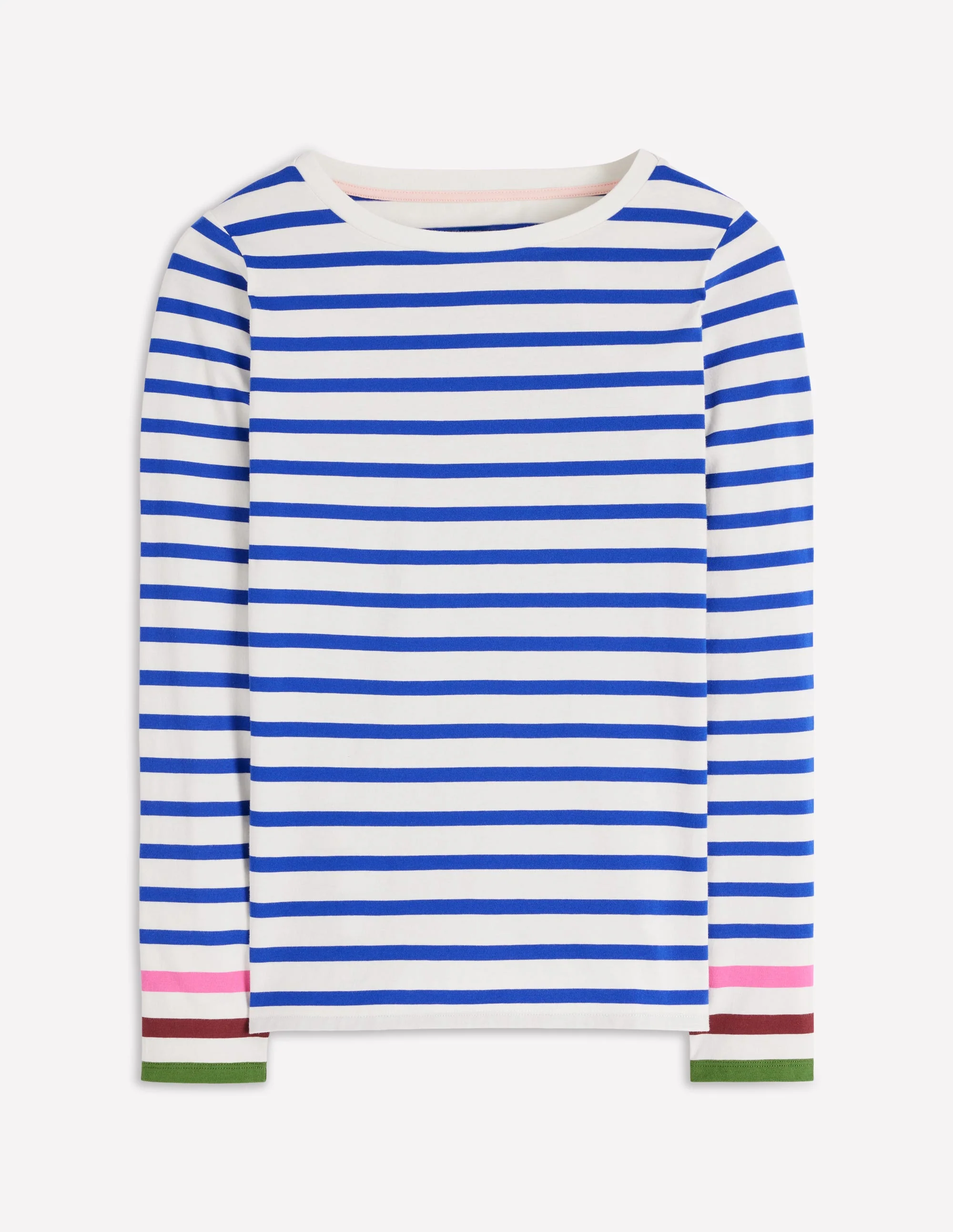 Olivia Long Sleeve Breton-Kingfisher Blue, Multi Cuff - Image 5