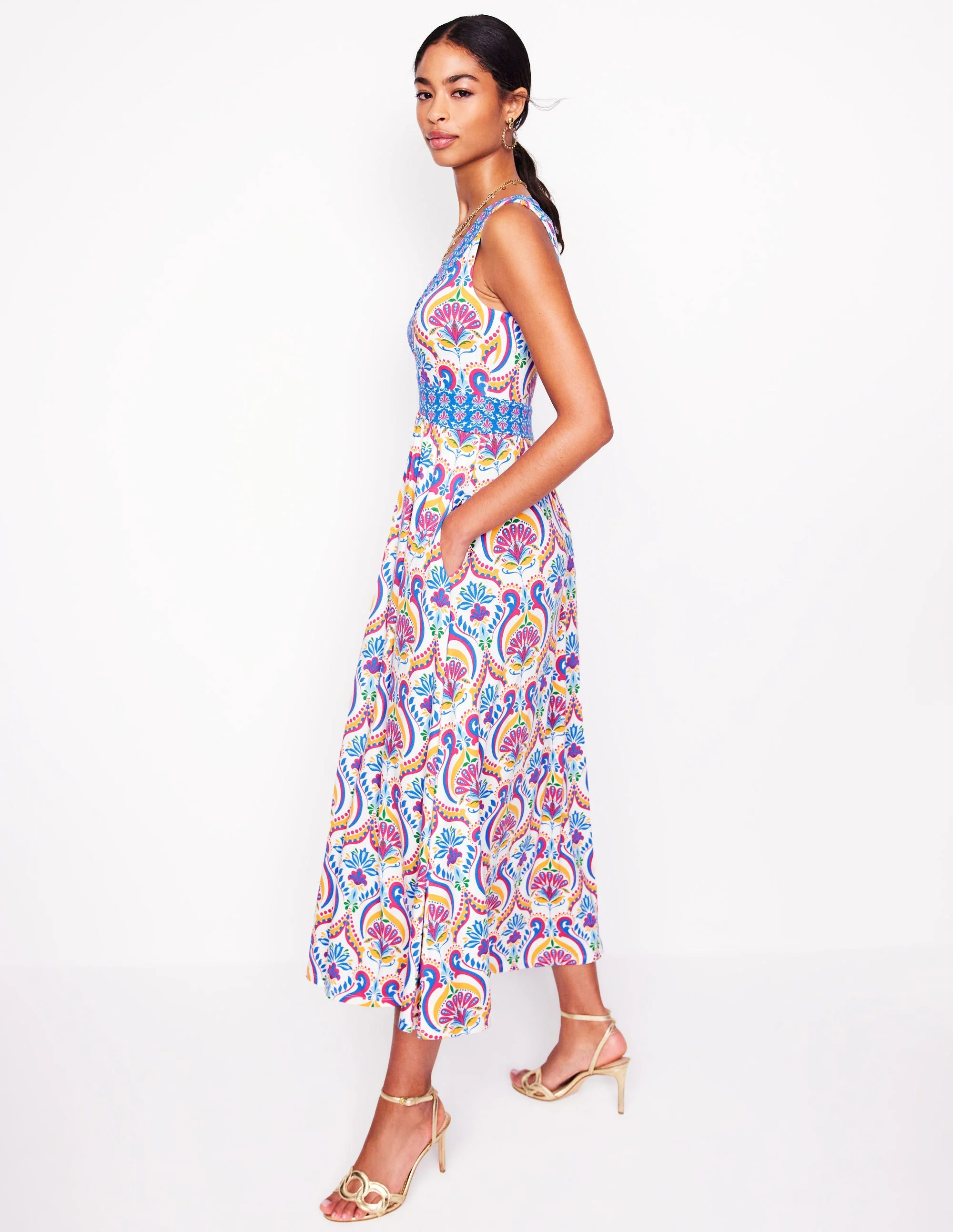 Olympia Jersey Maxi Dress-Multi, Ornamental Floral - Image 4
