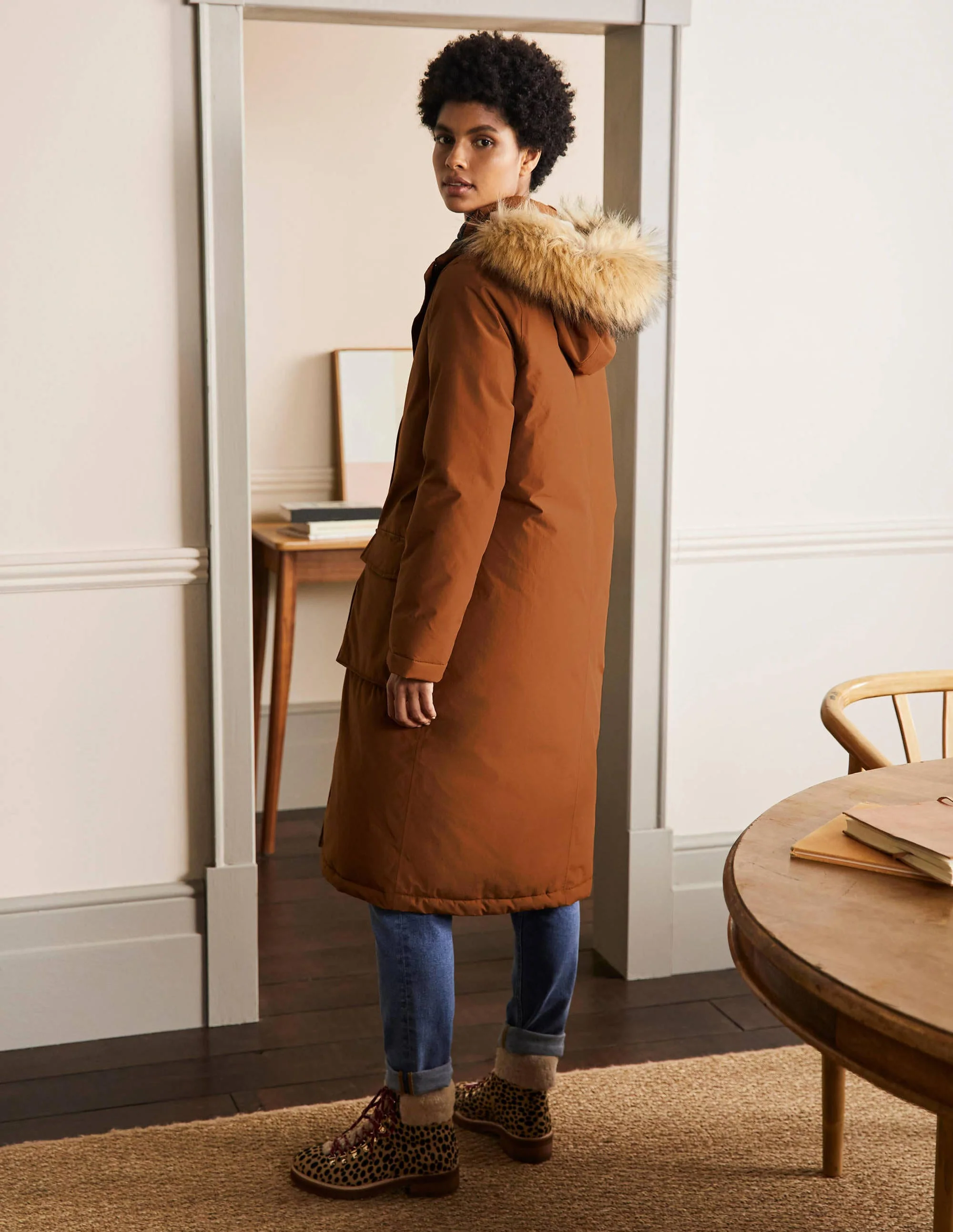 Orkney Padded Parka Coat-Ginger - Image 2