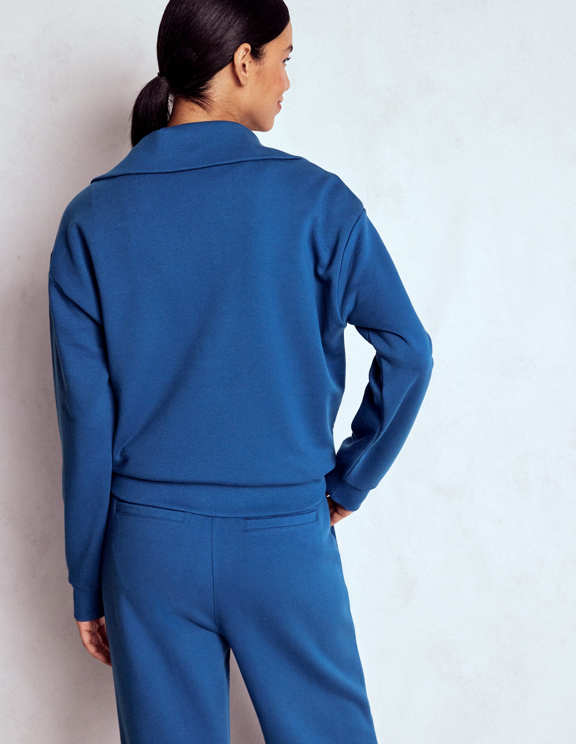 Panelled Half-zip Sweatshirt-Tourmaline Blue - Image 4