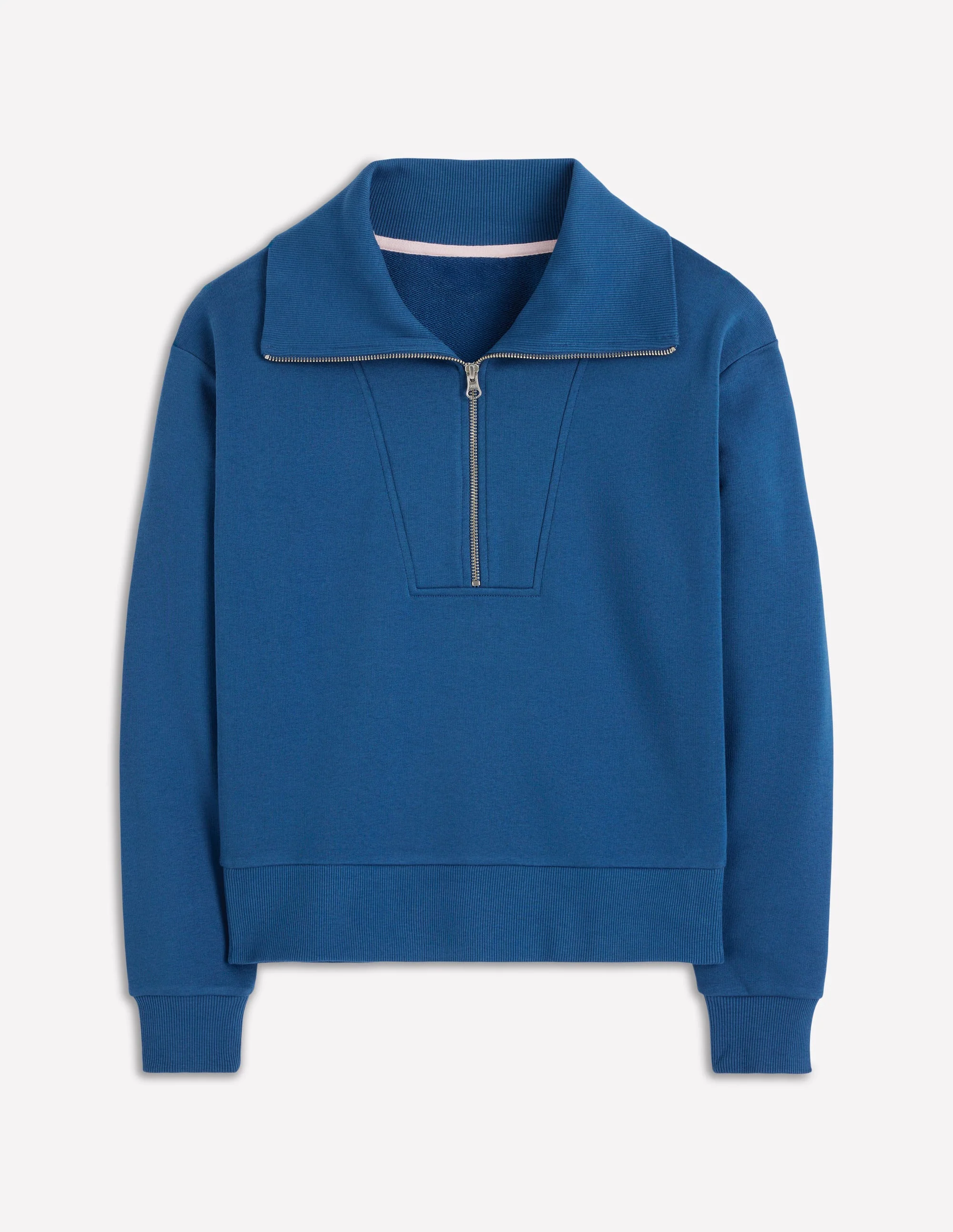 Panelled Half-zip Sweatshirt-Tourmaline Blue - Image 5