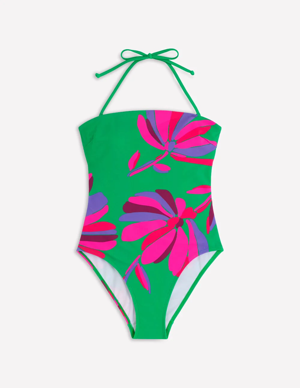 Paros Bandeau Swimsuit-Green Tambourine,Daisy Cascade - Image 6