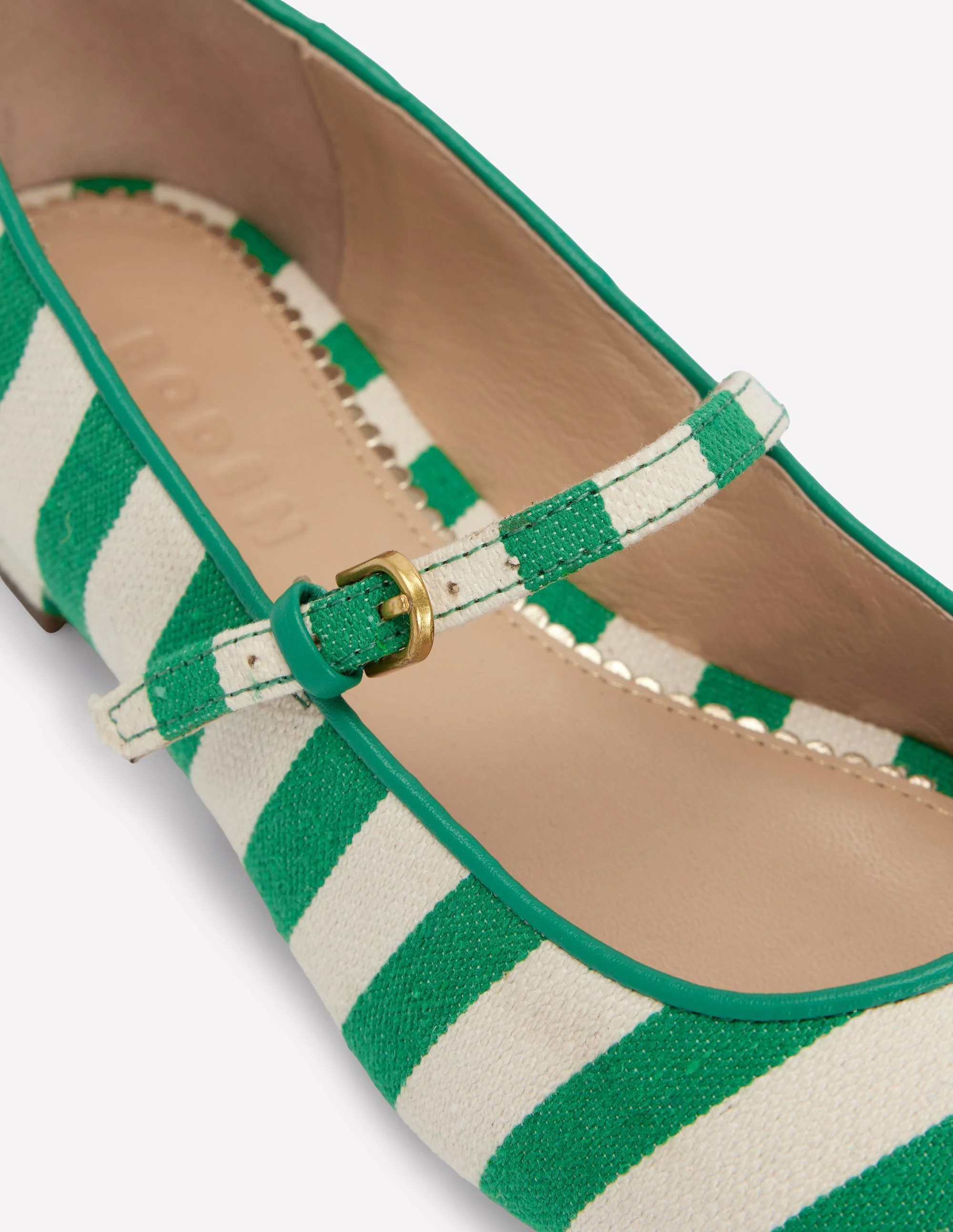Penelope Mary Jane Flat-Rich Emerald Stripe - Image 4