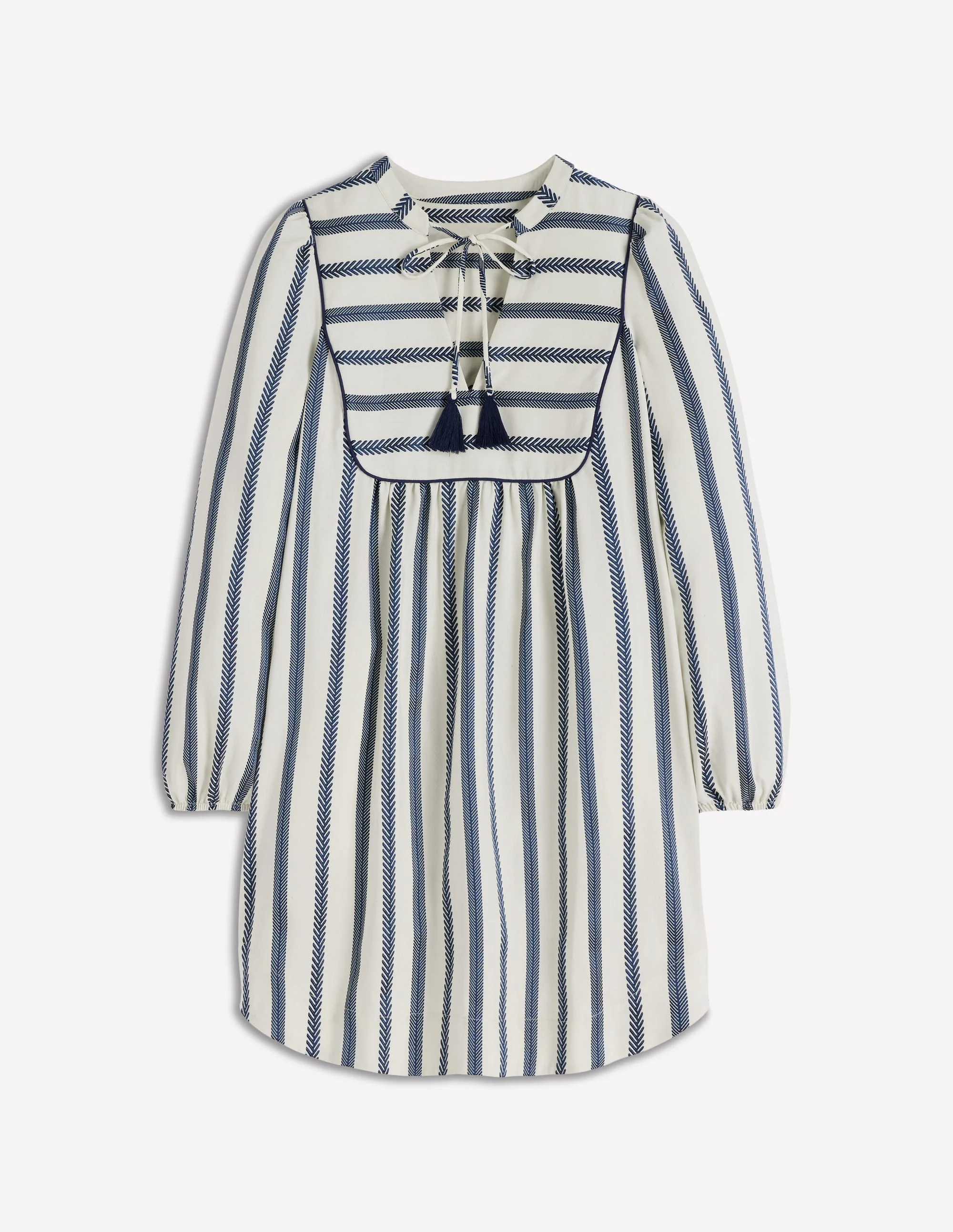 Pia Cotton Yoke Dress-Blue Stripe - Image 7