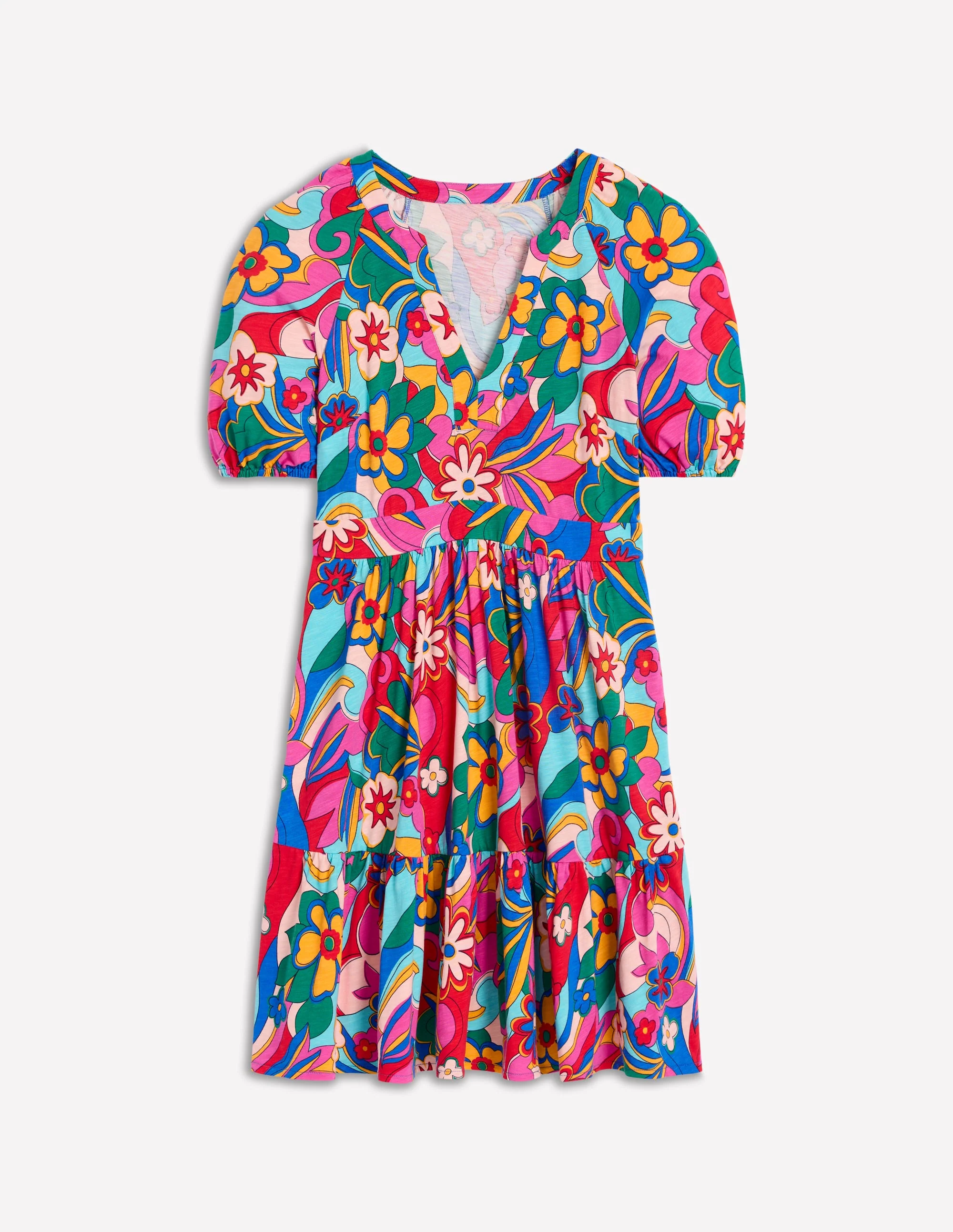 Piper Short Jersey Dress-Multi, Blossomy Pop - Image 5