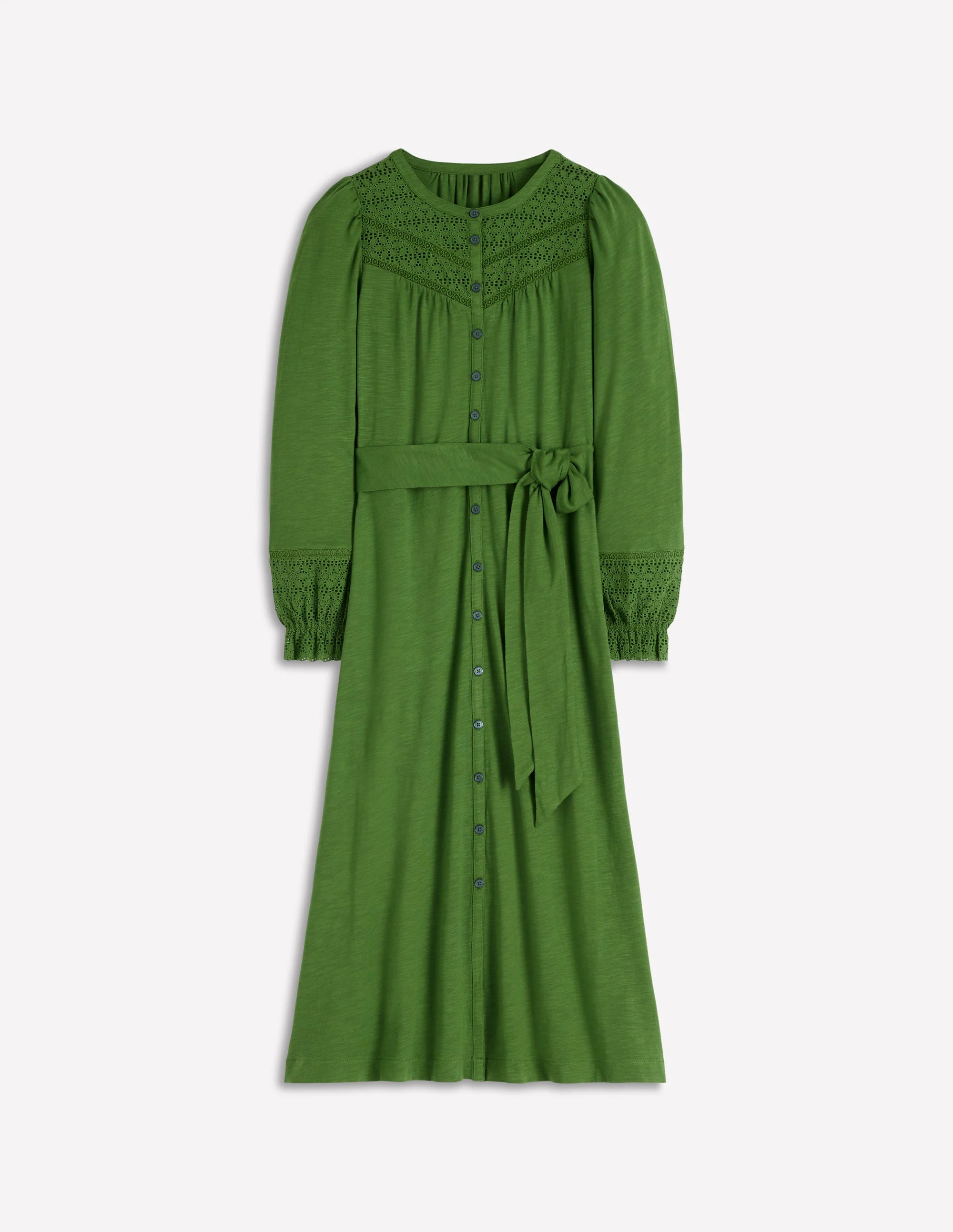 Pippa Broderie Jersey Dress-Promenade Green - Image 6