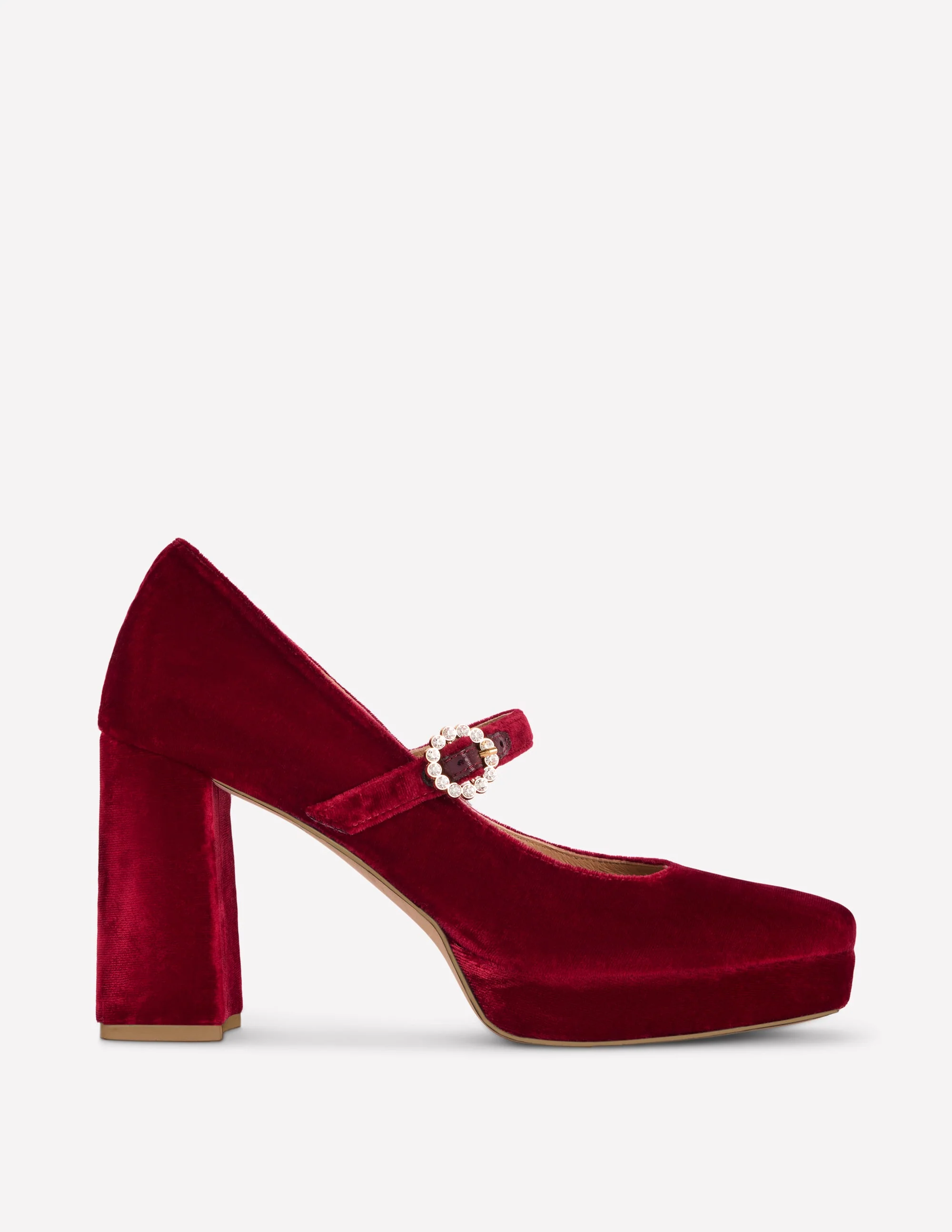 Platform Mary Janes-Ruby Red - Image 2
