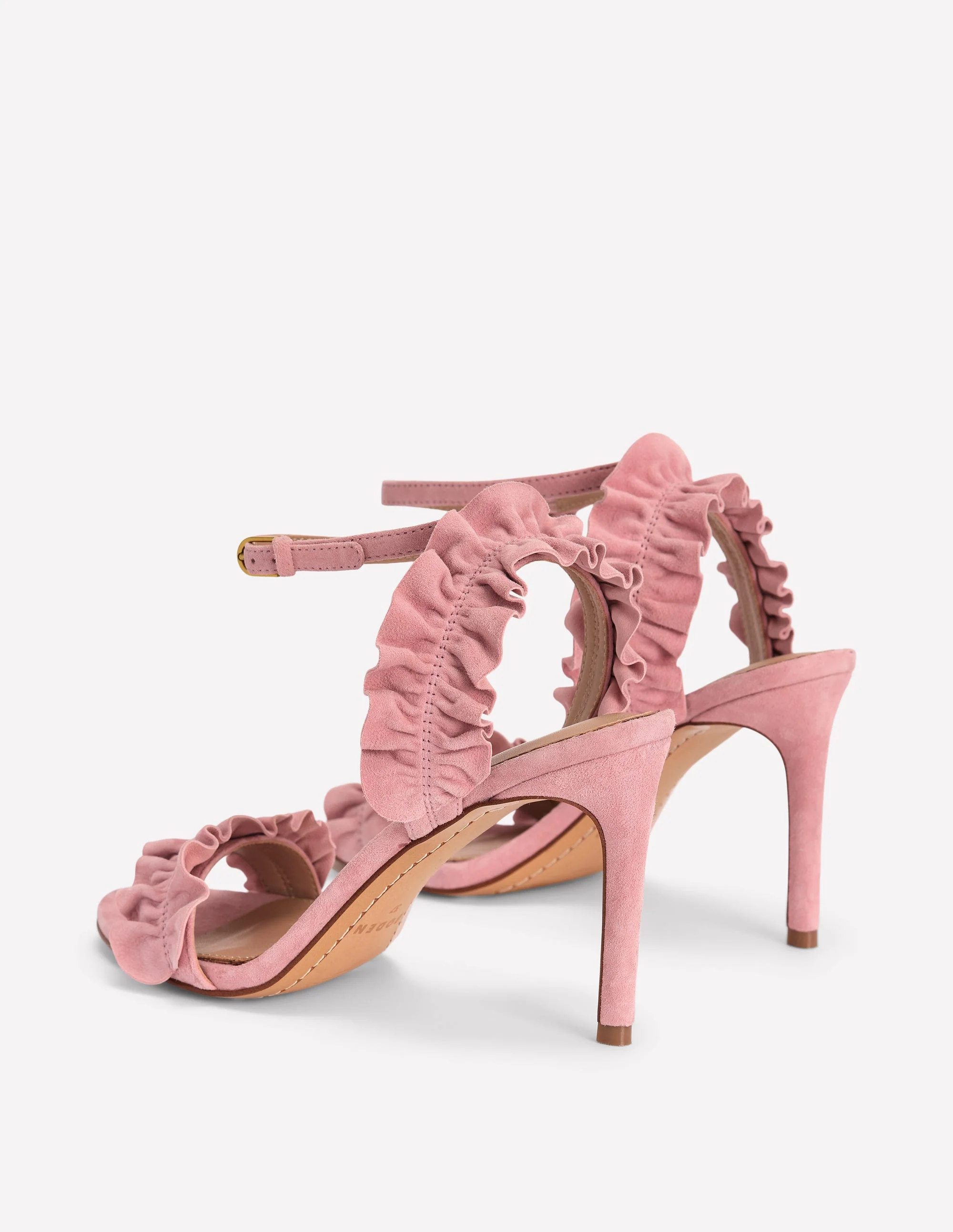 Pleat Detail Heeled Sandal-Almond Pink - Image 4