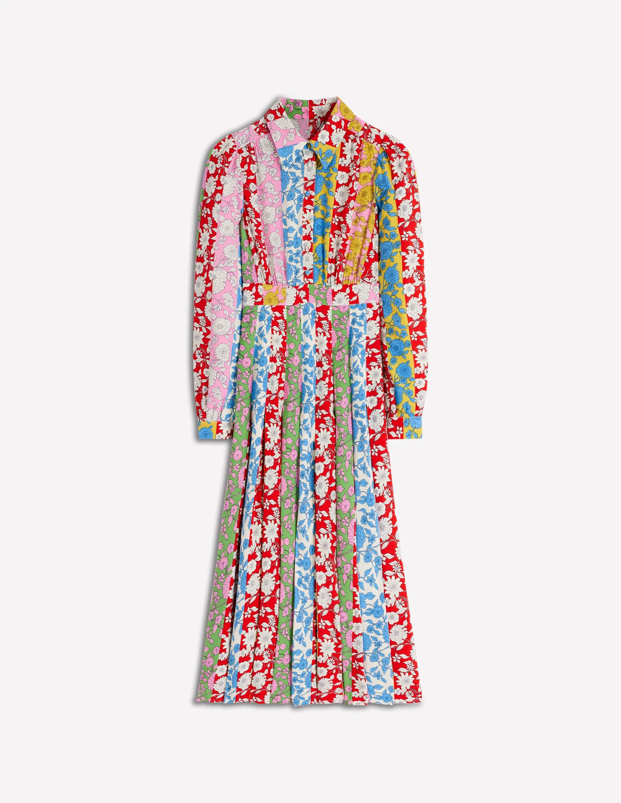 Pleat Skirt Shirt Dress-Multi, Dahlia Trail Stripe - Image 6