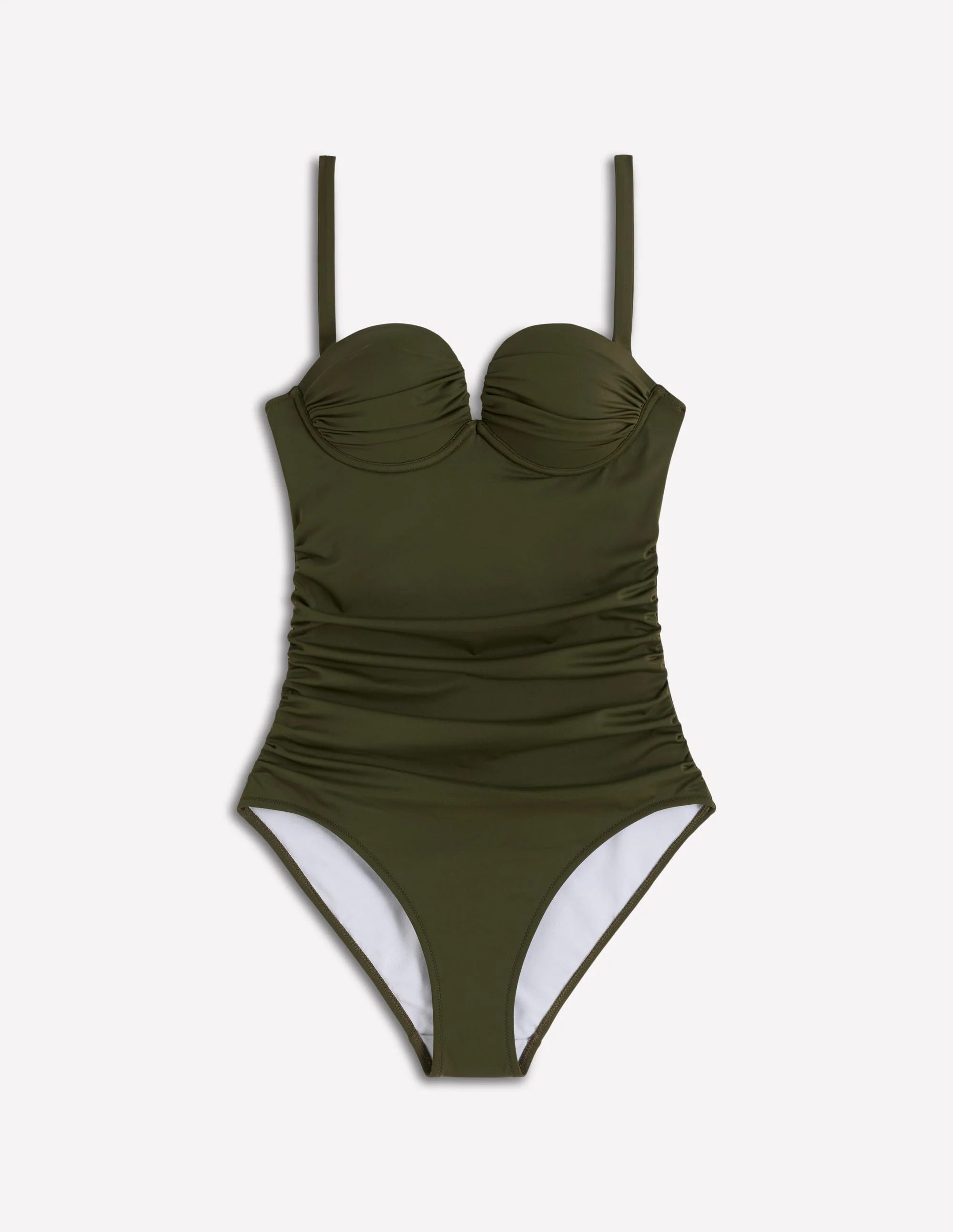 Pleated Cup Swimsuit-Olive - Image 6