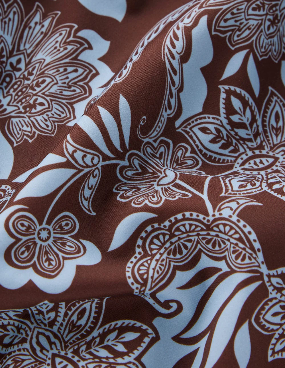 Pleated Strap Cross Swimsuit-Hot Chocolate, Elegant Blossom - Image 6