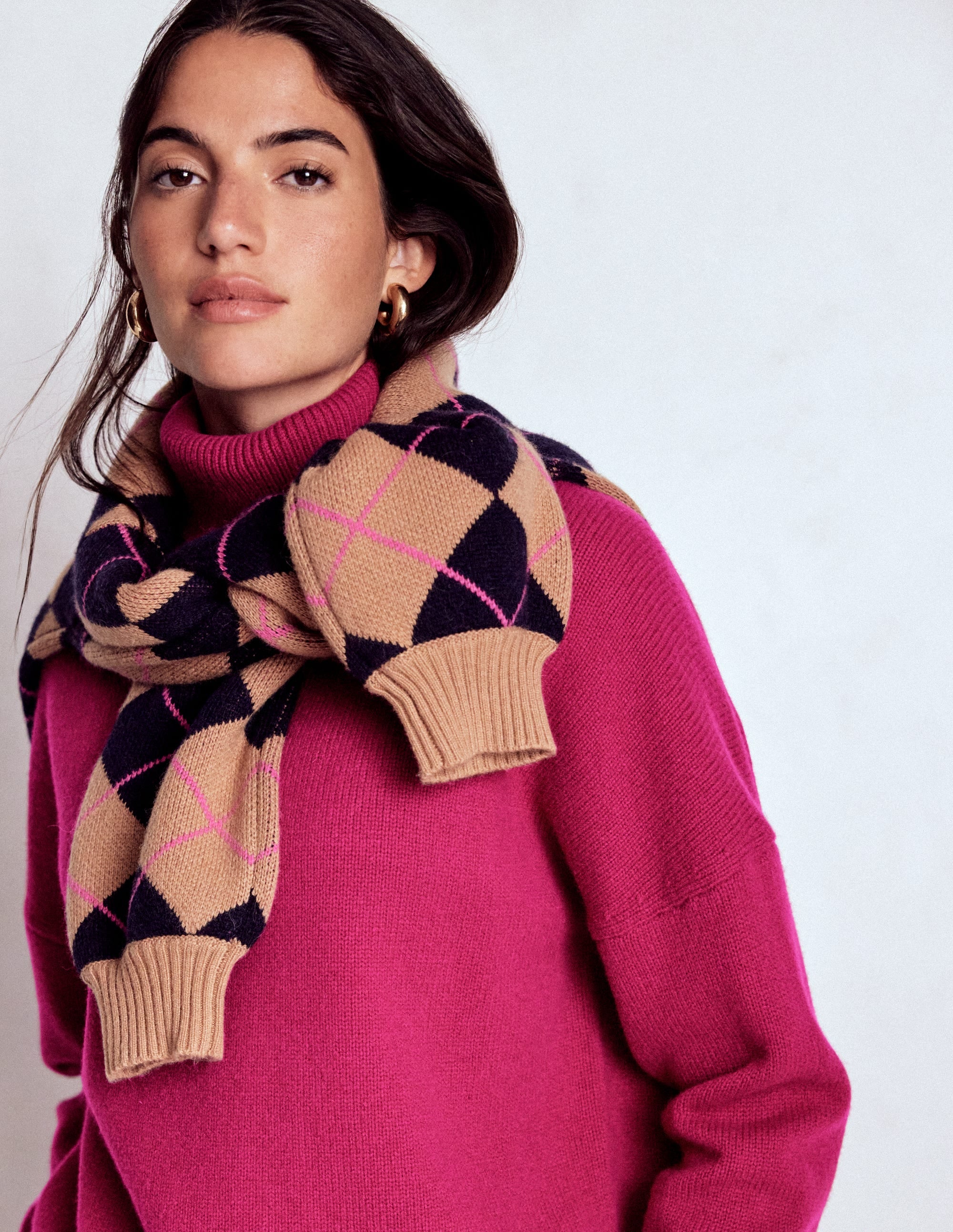 Polly Merino Roll Neck Jumper-Sorbet Pink - Image 5