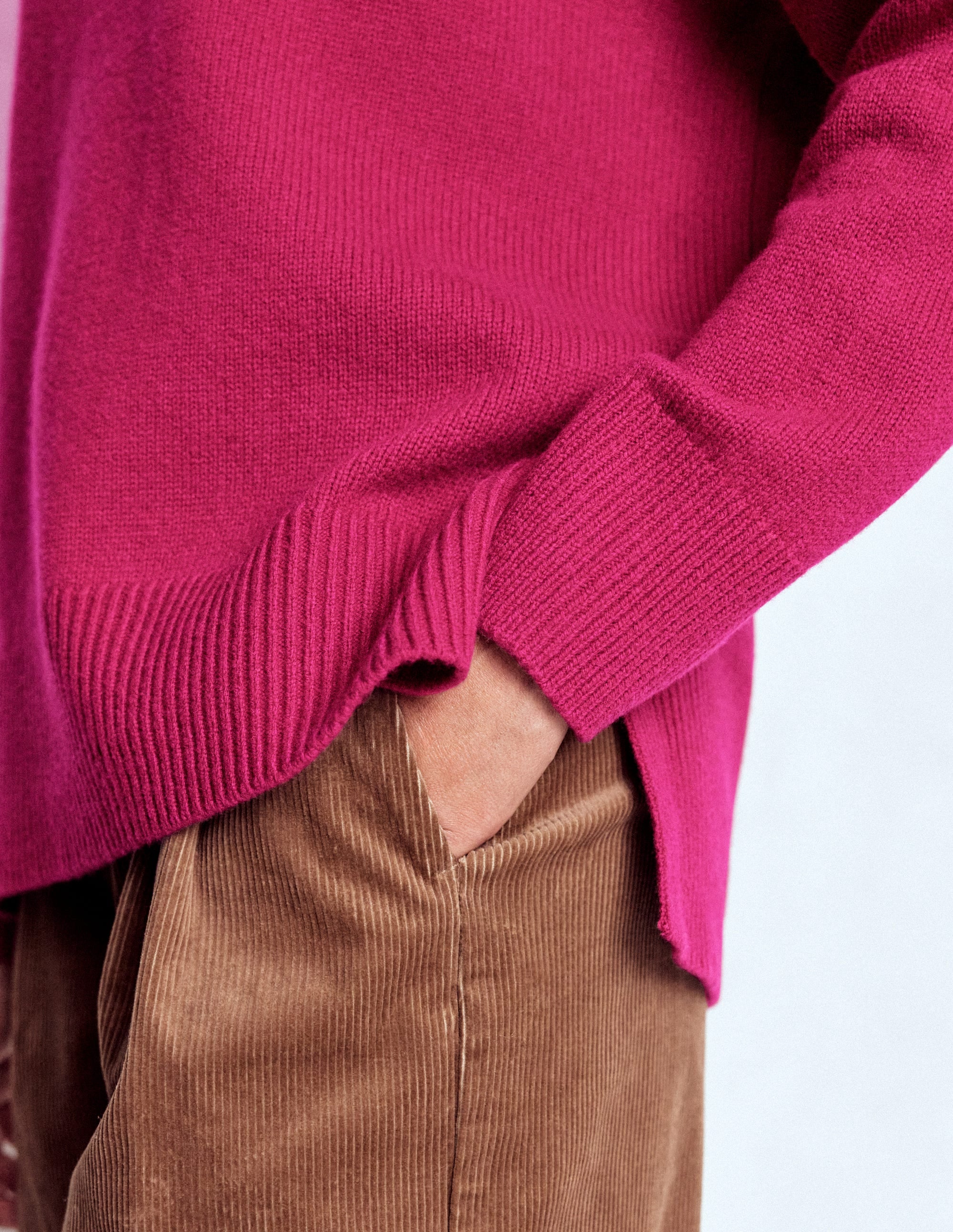 Polly Merino Roll Neck Jumper-Sorbet Pink - Image 6