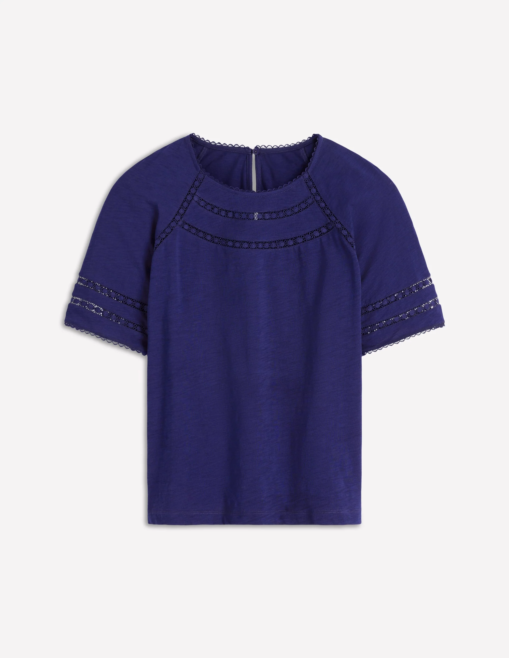 Poppy Trim Crew T-shirt-Blue Twilight - Image 5